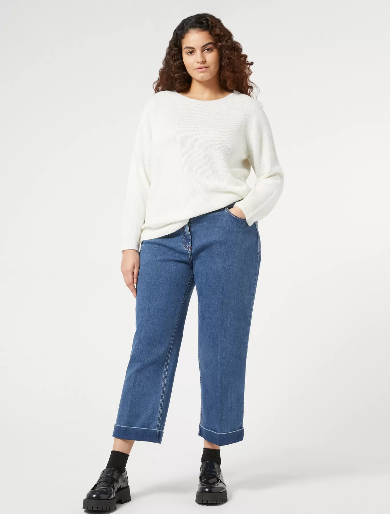 Marina Rinaldi Pantalons & Jeans | Pantalons & Jeans>Pantalon en denim de coton stretch BLEUJEANS