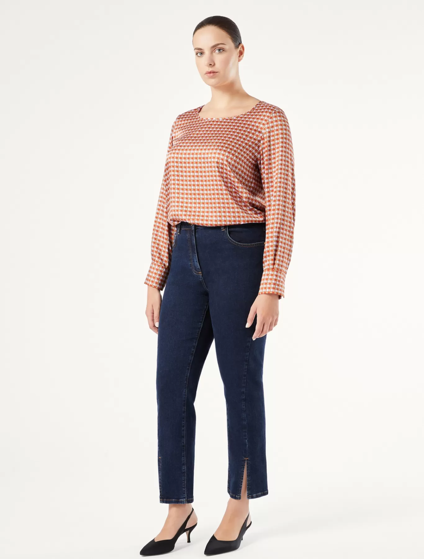 Marina Rinaldi Pantalons & Jeans | Pantalons & Jeans>Pantalon en denim de coton stretch BLEUNUIT