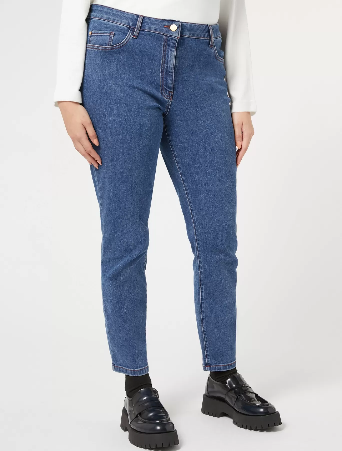 Marina Rinaldi Pantalons & Jeans | Pantalons & Jeans>Pantalon en denim de coton stretch BLEUJEANS