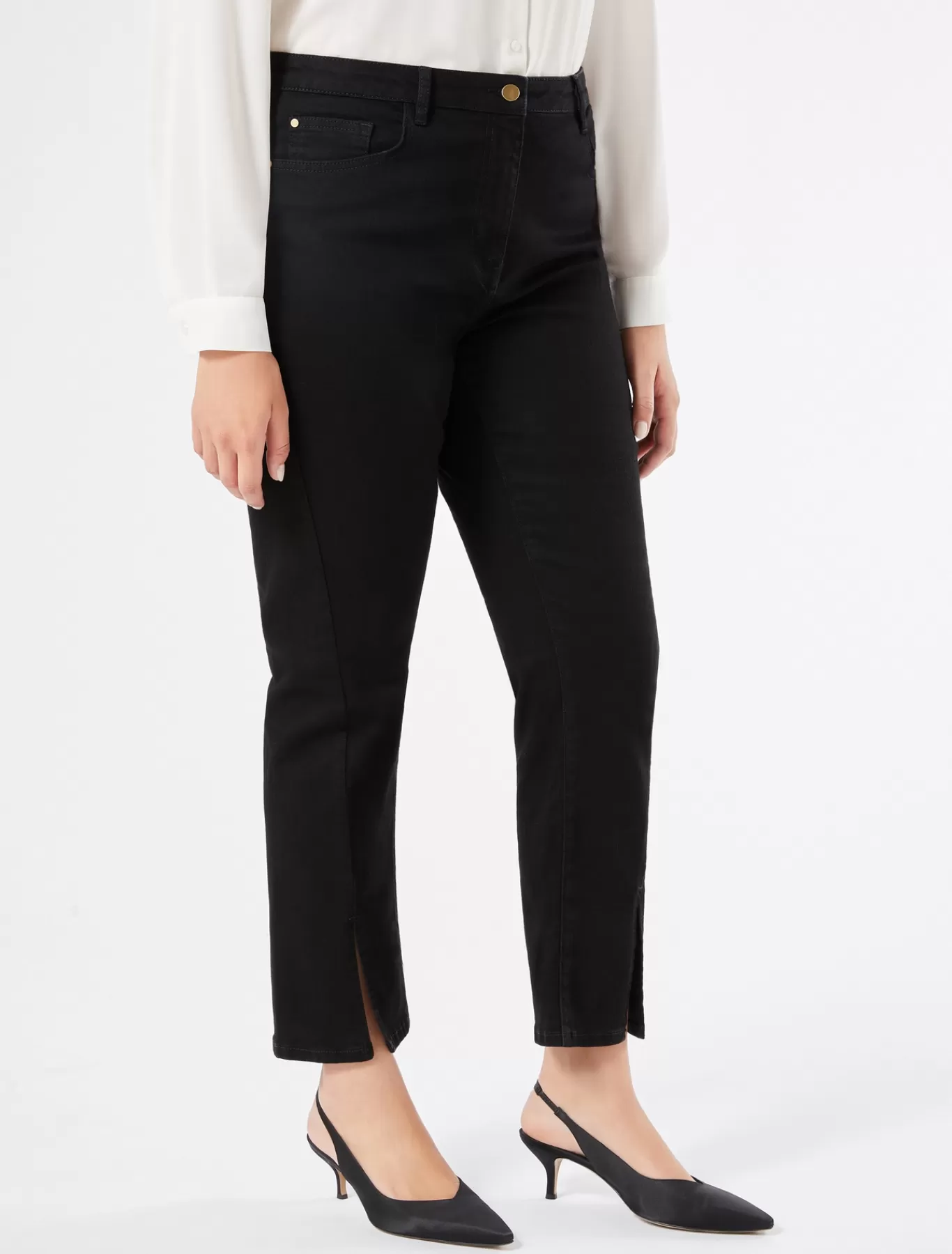 Marina Rinaldi Pantalons & Jeans | Pantalons & Jeans>Pantalon en denim de coton stretch NOIR