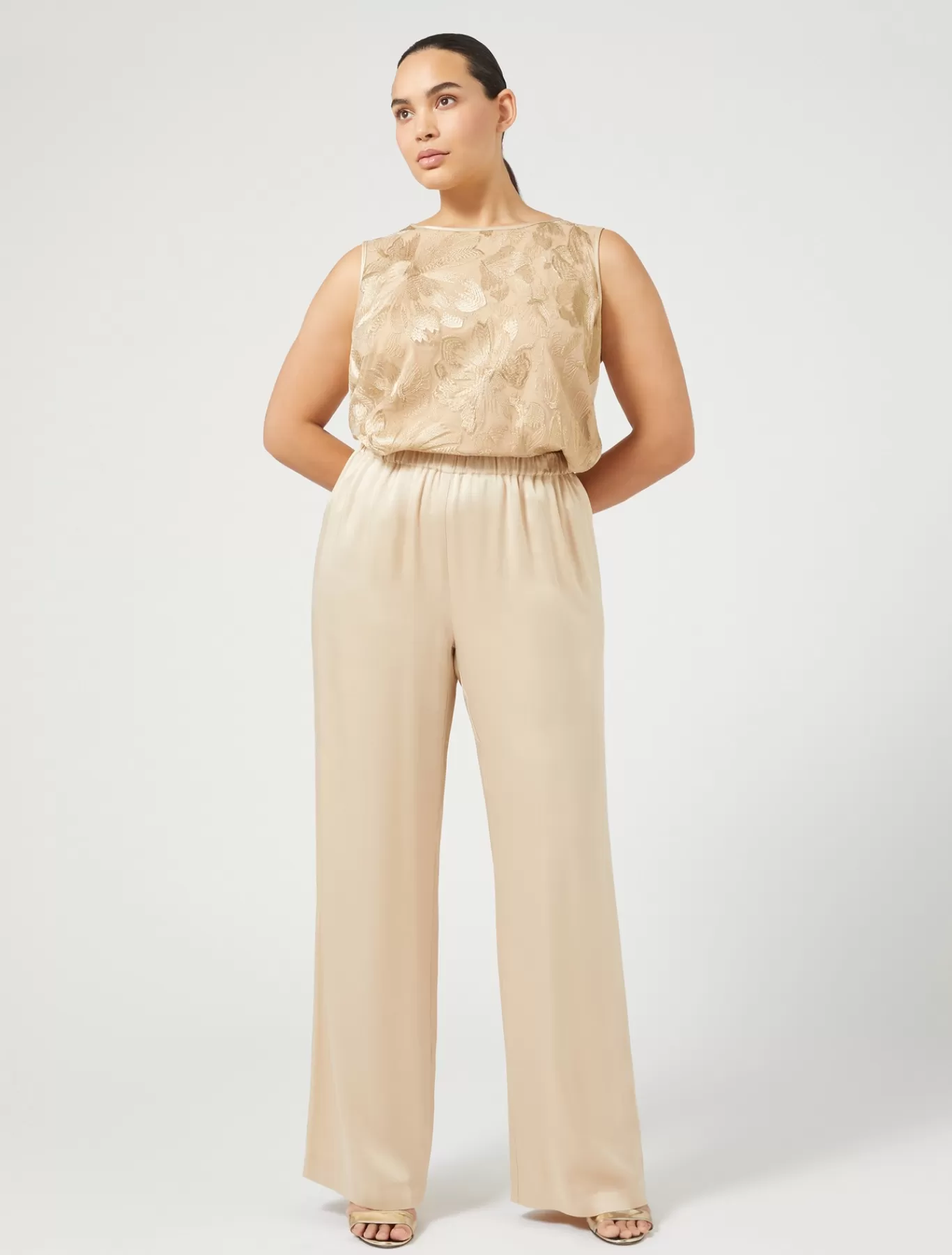 Marina Rinaldi Pantalons Et Jupes | Collection Elegante>Pantalon en envers satin brillant MIEL