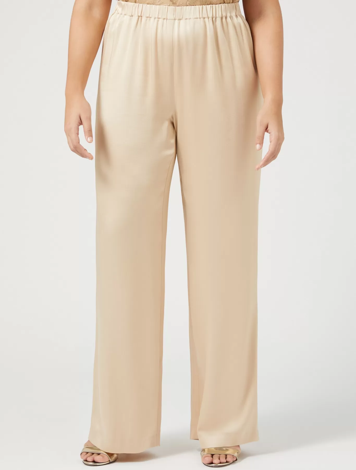 Marina Rinaldi Pantalons Et Jupes | Collection Elegante>Pantalon en envers satin brillant MIEL