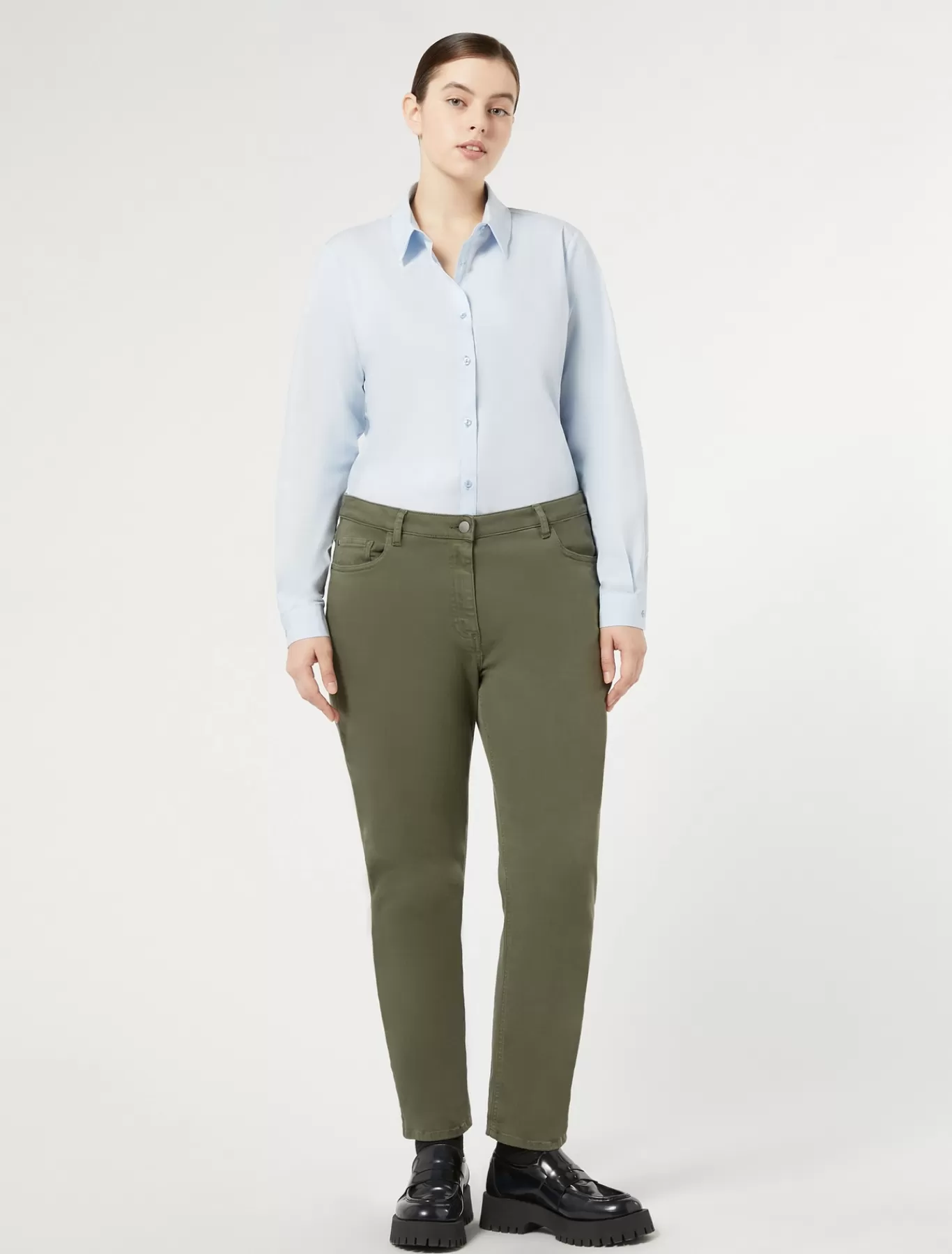 Marina Rinaldi Pantalons & Jeans | Pantalons & Jeans>Pantalon en gabardine VERTMOUSSE