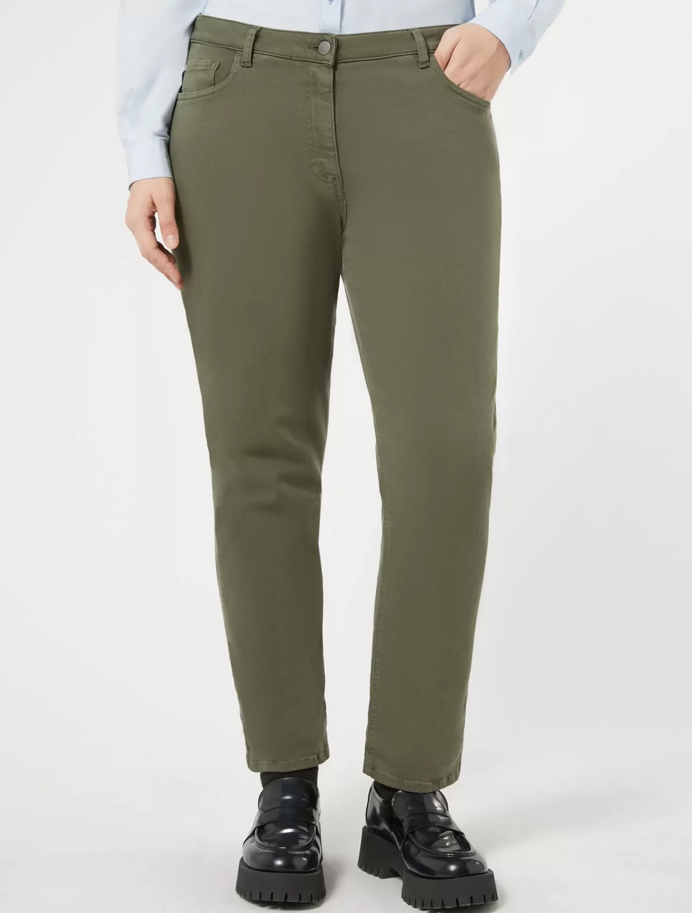 Marina Rinaldi Pantalons & Jeans | Pantalons & Jeans>Pantalon en gabardine VERTMOUSSE