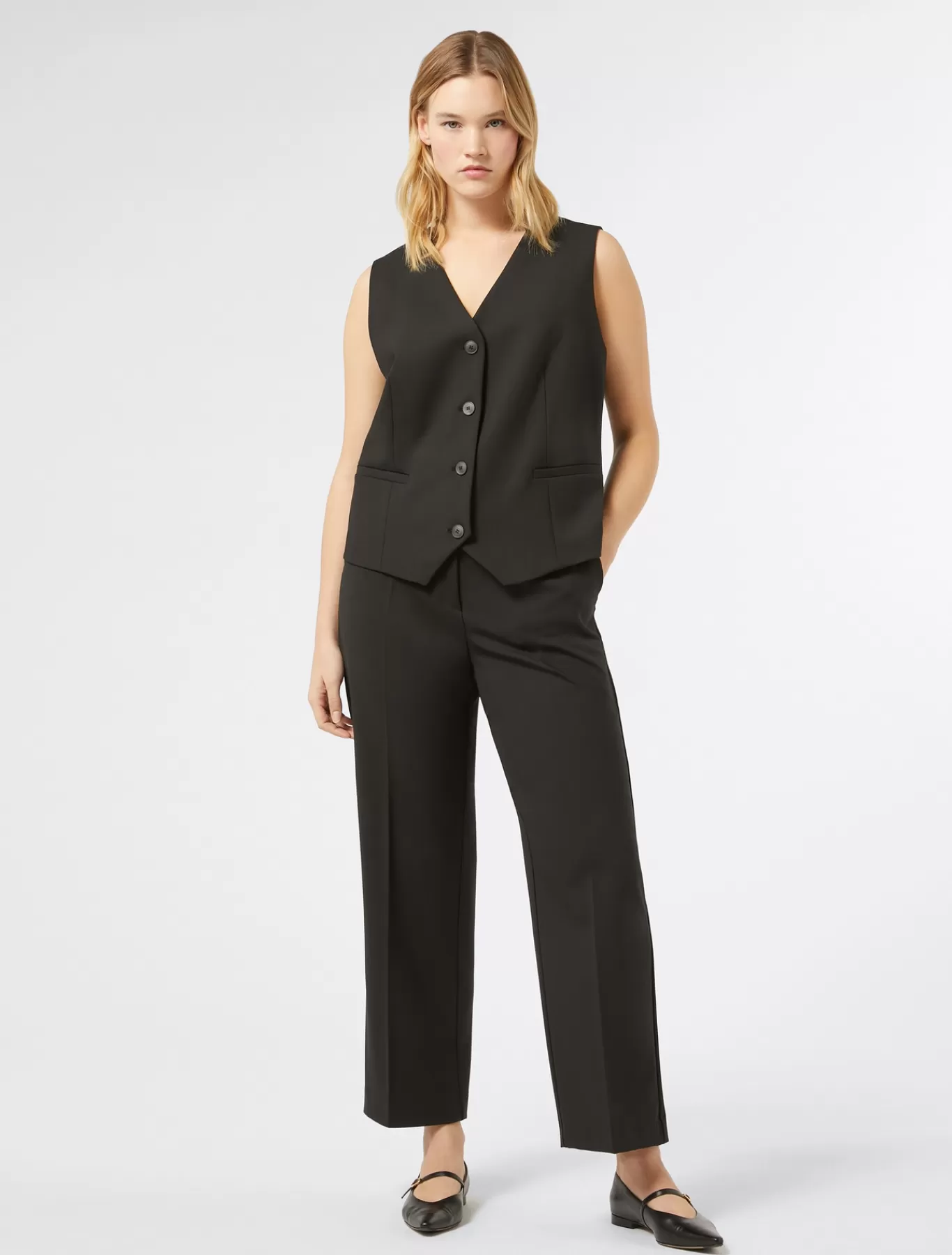 Marina Rinaldi Pantalons & Jeans | Pantalons & Jeans>Pantalon en gabardine de laine NOIR