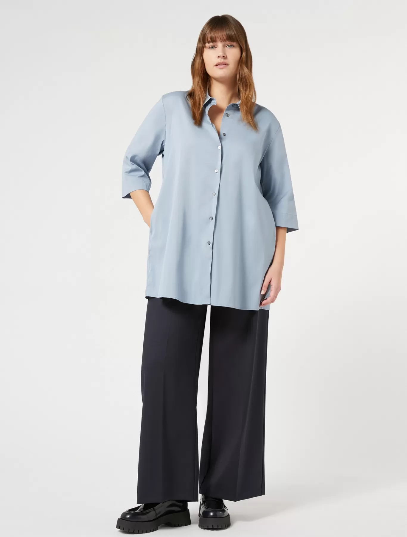 Marina Rinaldi Pantalons & Jeans | Pantalons & Jeans>Pantalon en gabardine fluide BLEUNUIT