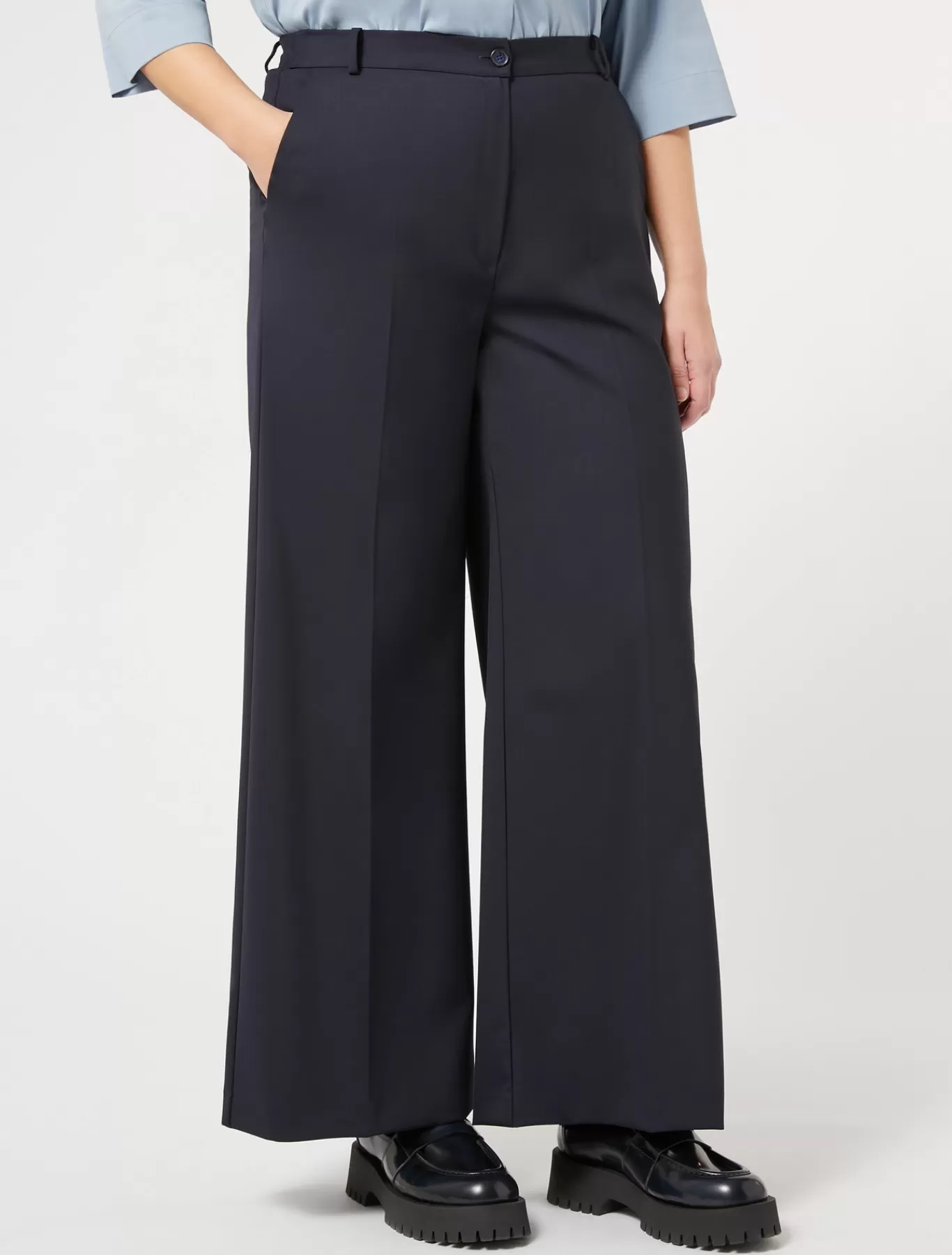 Marina Rinaldi Pantalons & Jeans | Pantalons & Jeans>Pantalon en gabardine fluide BLEUNUIT