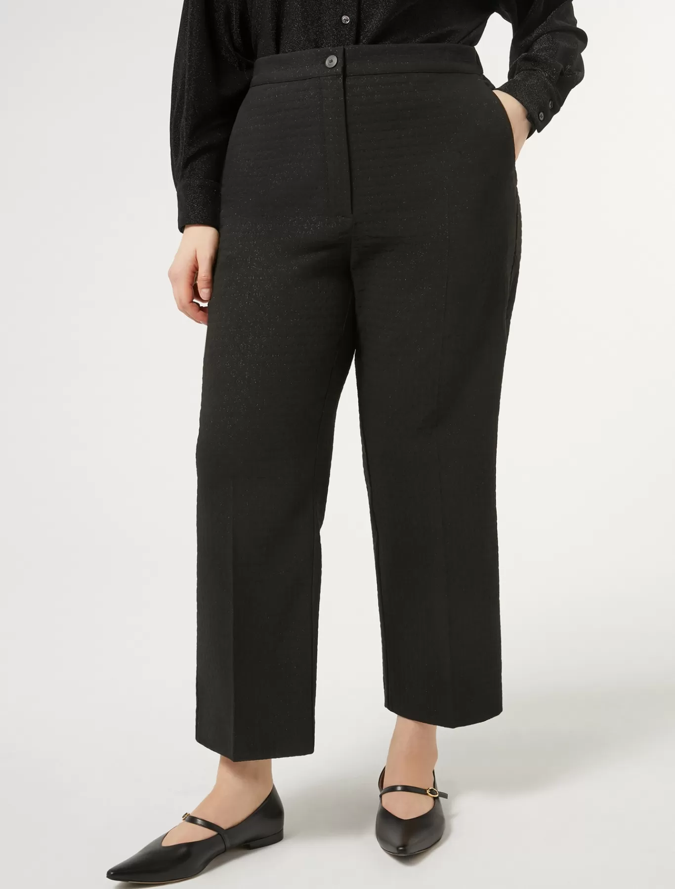 Marina Rinaldi Pantalons & Jeans | Pantalons & Jeans>Pantalon en jacquard lurex NOIR