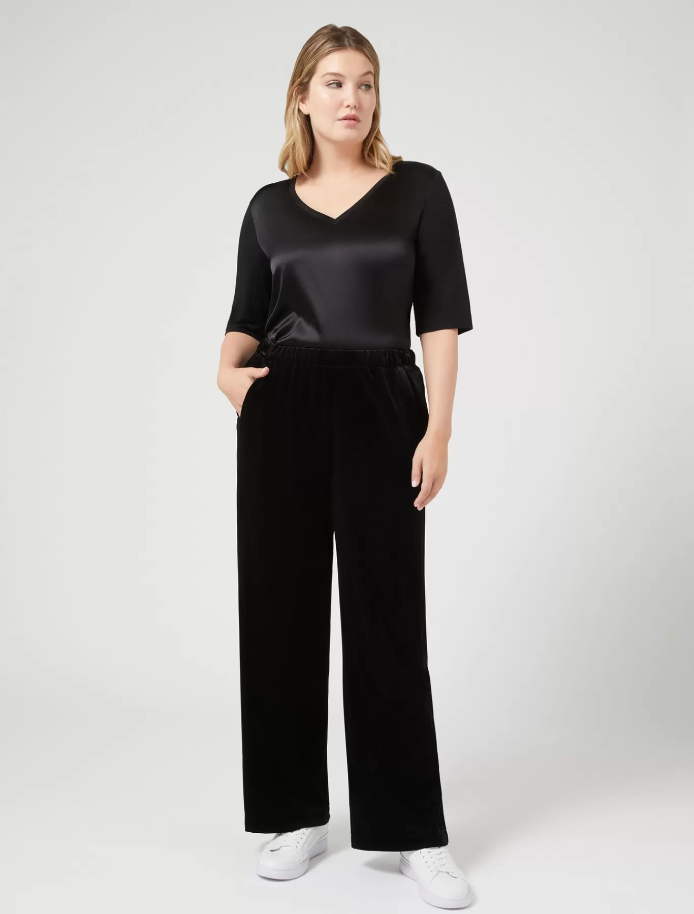 Marina Rinaldi Pantalons & Jeans | Pantalons & Jeans>Pantalon en jersey de velours NOIR