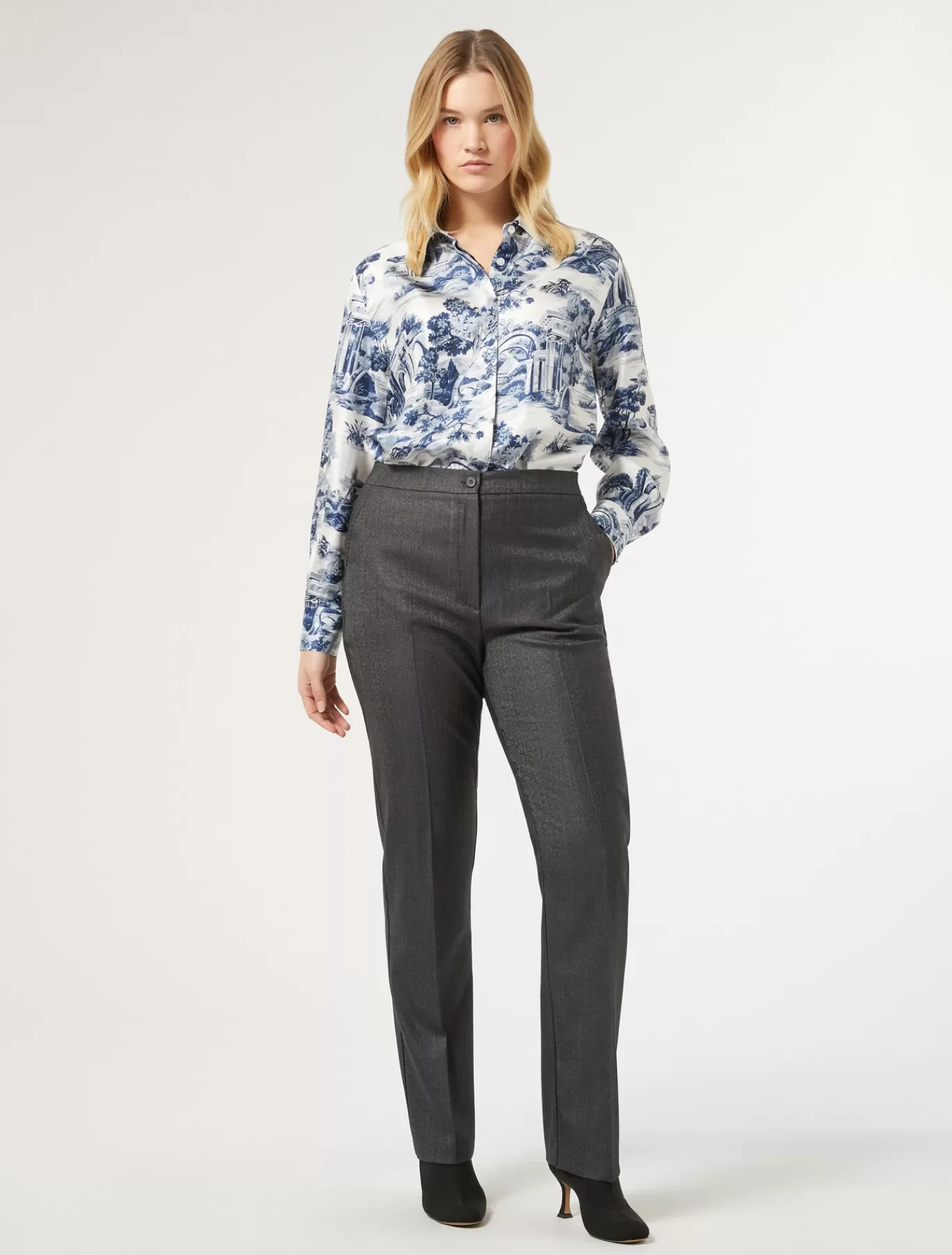 Marina Rinaldi Pantalons & Jeans | Pantalons & Jeans>Pantalon en laine et soie BLEUJEANS