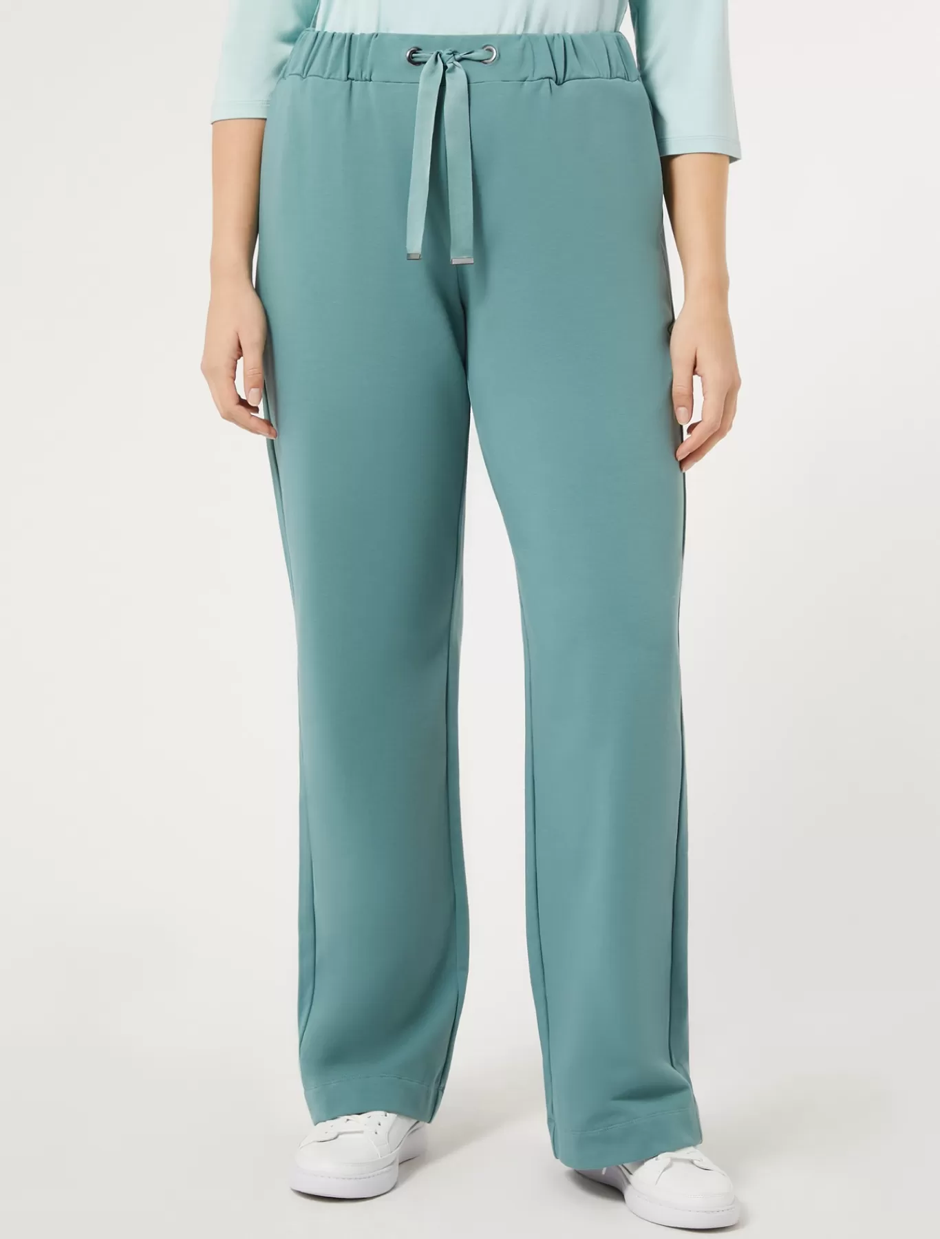 Marina Rinaldi Pantalons & Jeans | Pantalons & Jeans>Pantalon en molleton de coton stretch VERTSAUGE