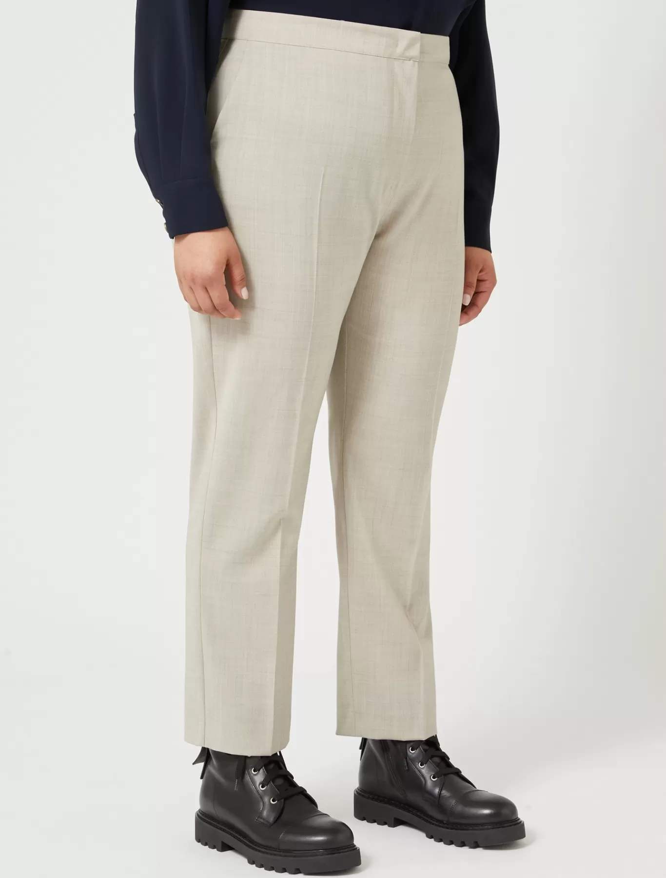 Marina Rinaldi Pantalons & Jeans | Pantalons & Jeans>Pantalon en popeline de pure laine BEIGE