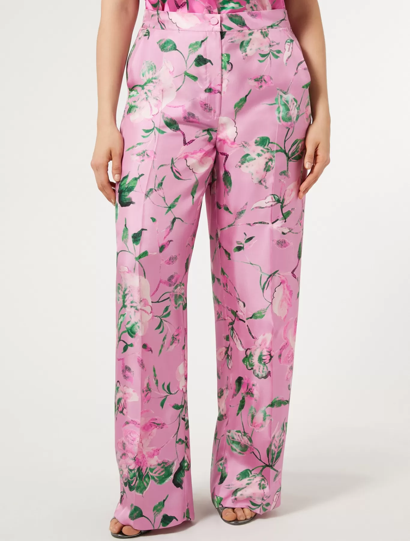 Marina Rinaldi Pantalons Et Jupes | Pantalons & Jeans>Pantalon en sergé de soie ROSE