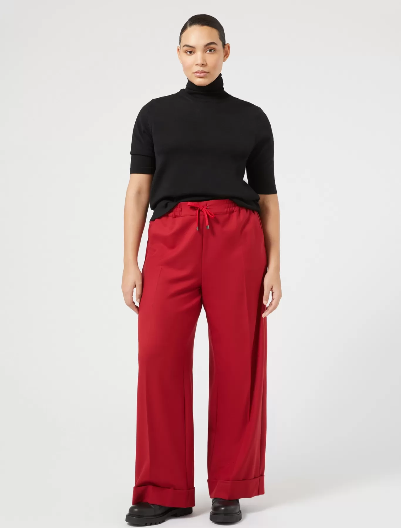 Marina Rinaldi Pantalons & Jeans | Pantalons & Jeans>Pantalon en sergé de viscose mélangée ROUGE