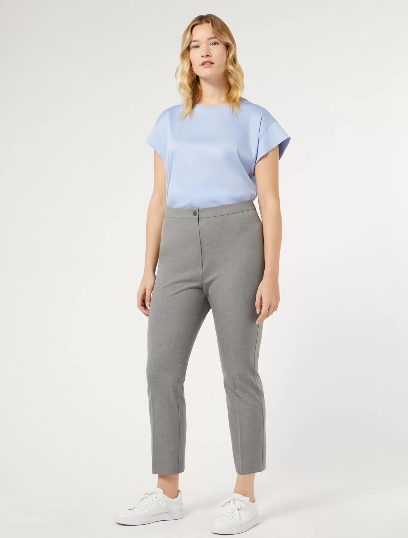 Marina Rinaldi Pantalons & Jeans | Pantalons & Jeans>Pantalon en sergé de viscose mélangée GRISMOYEN