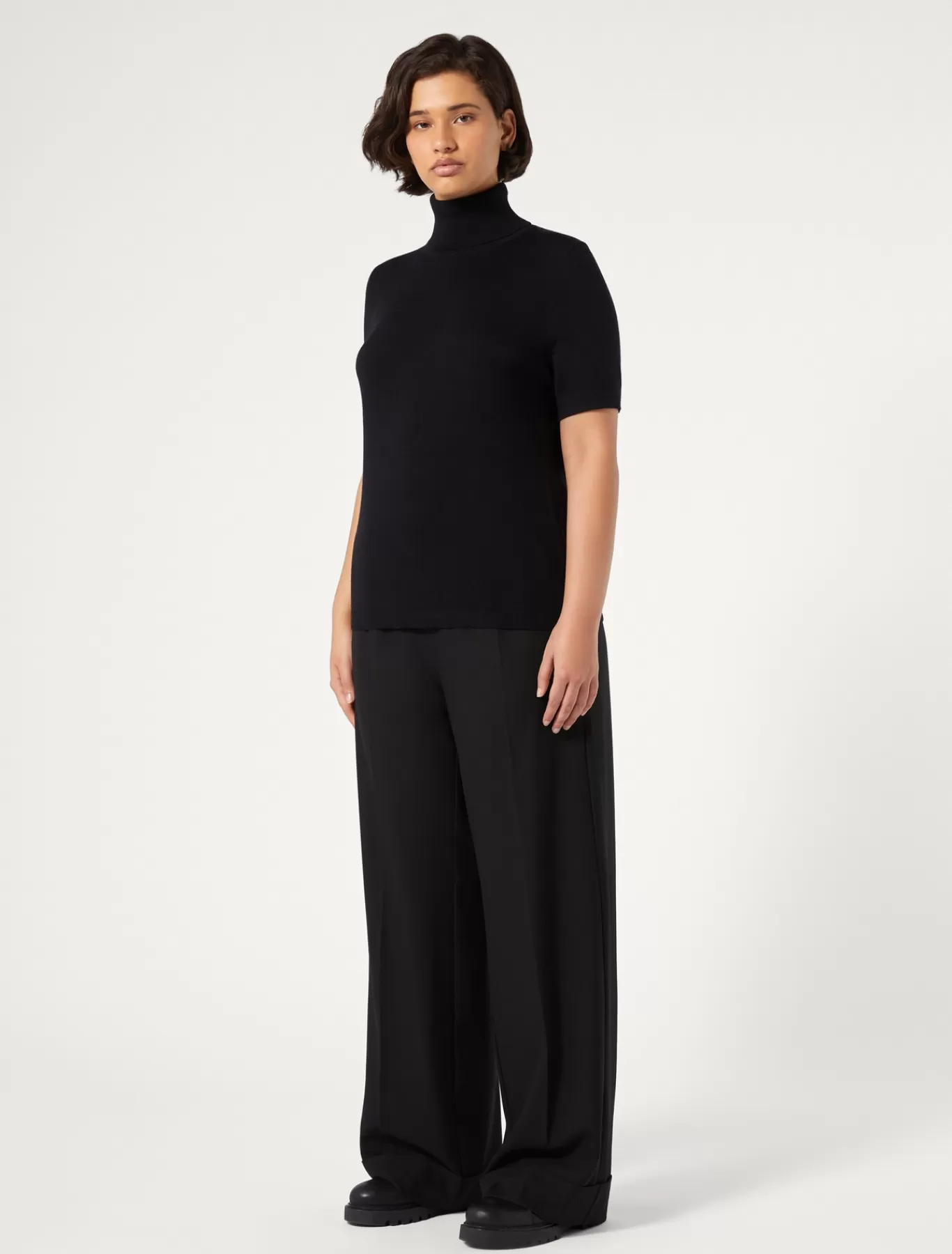 Marina Rinaldi Pantalons & Jeans | Pantalons & Jeans>Pantalon en sergé de viscose mélangée NOIR