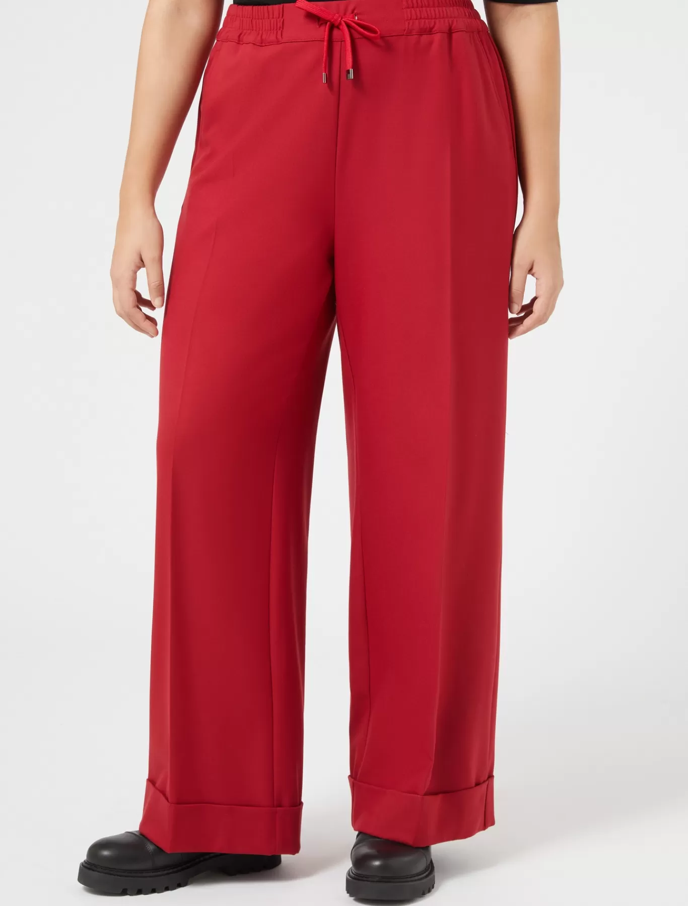 Marina Rinaldi Pantalons & Jeans | Pantalons & Jeans>Pantalon en sergé de viscose mélangée ROUGE