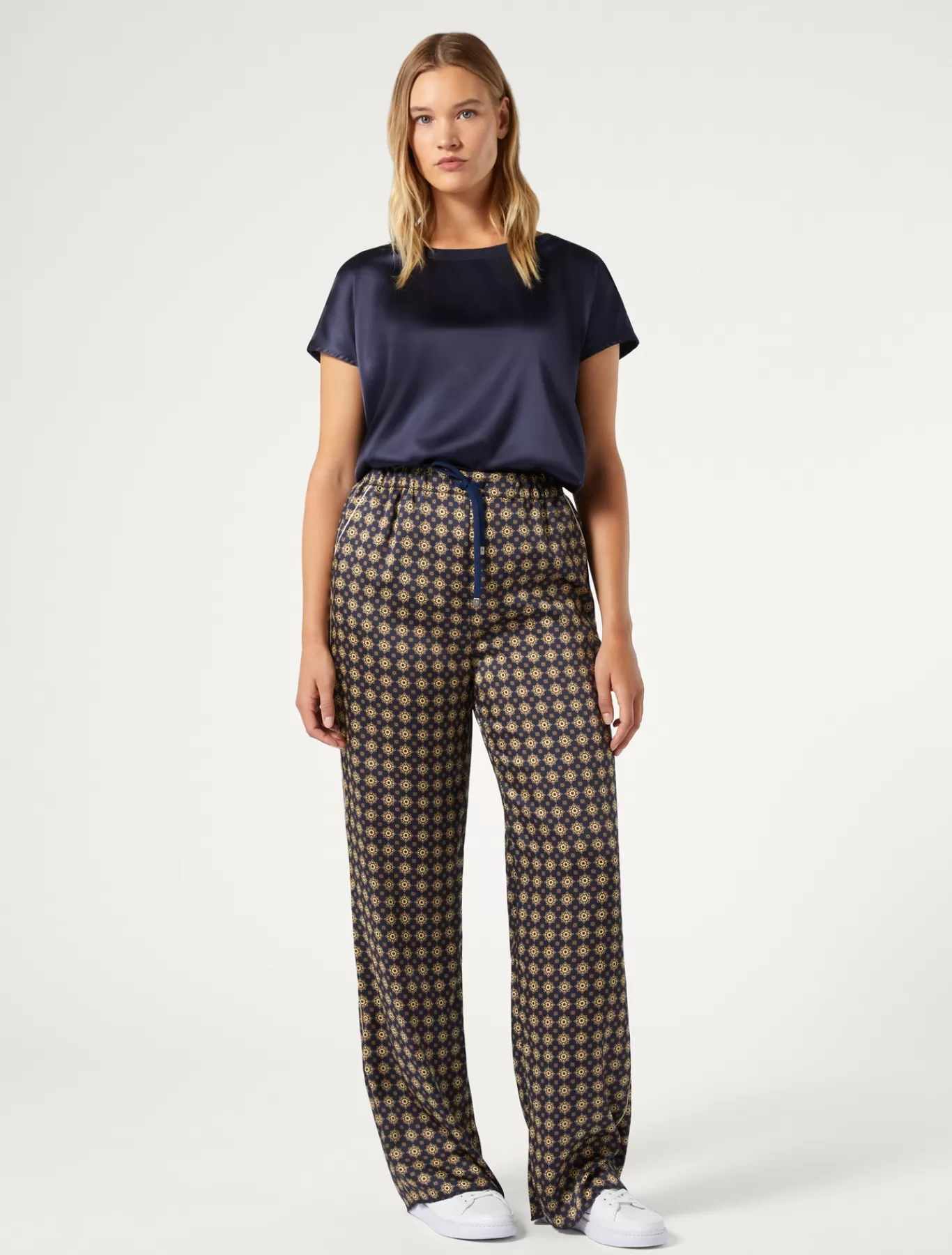 Marina Rinaldi Pantalons & Jeans | Pantalons & Jeans>Pantalon en sergé imprimé BLEUNUIT