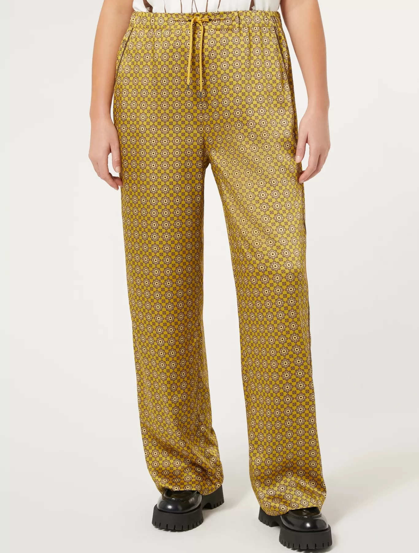 Marina Rinaldi Pantalons & Jeans | Pantalons & Jeans>Pantalon en sergé imprimé OCRE