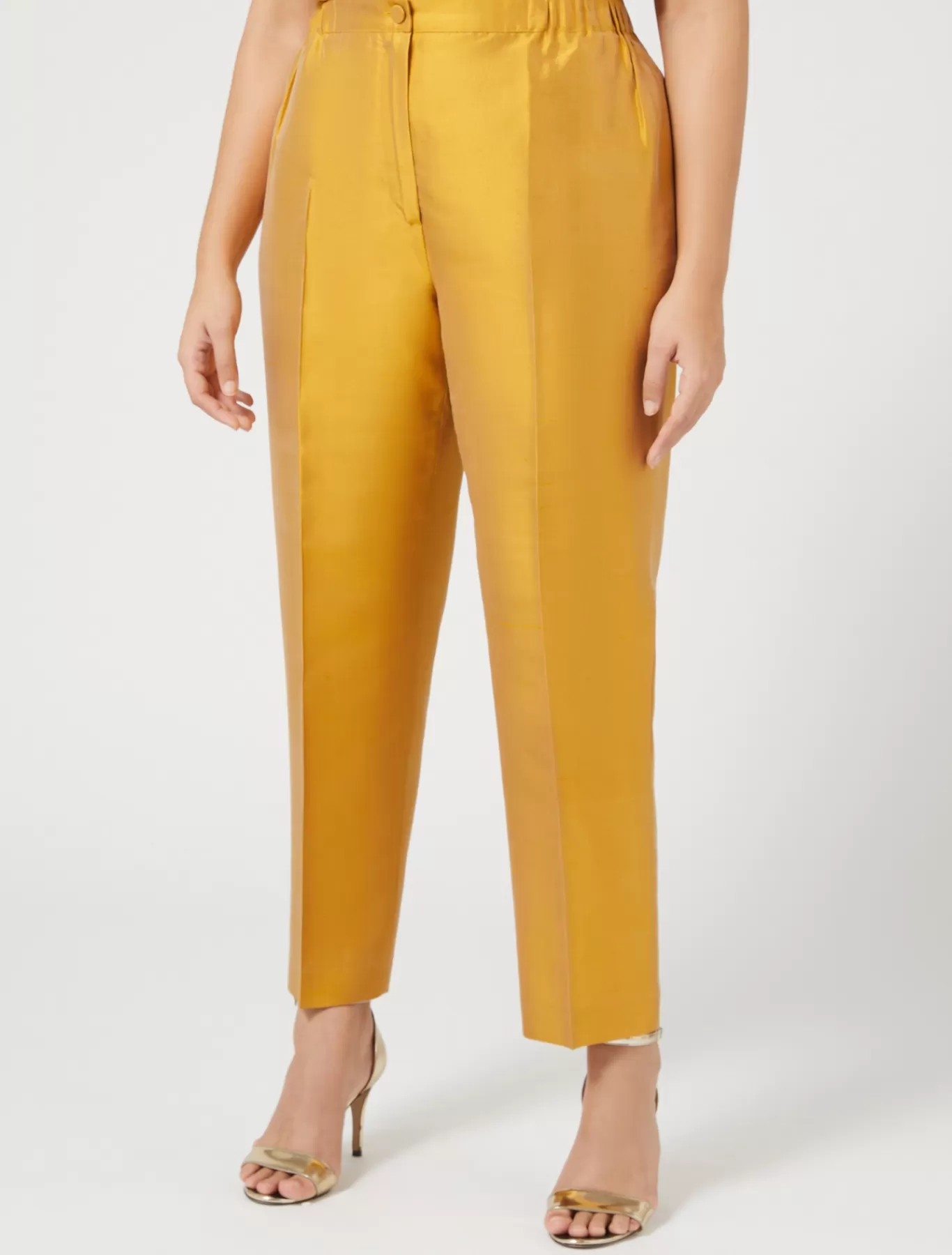 Marina Rinaldi Pantalons Et Jupes | Pantalons & Jeans>Pantalon en shantung de pure soie OR