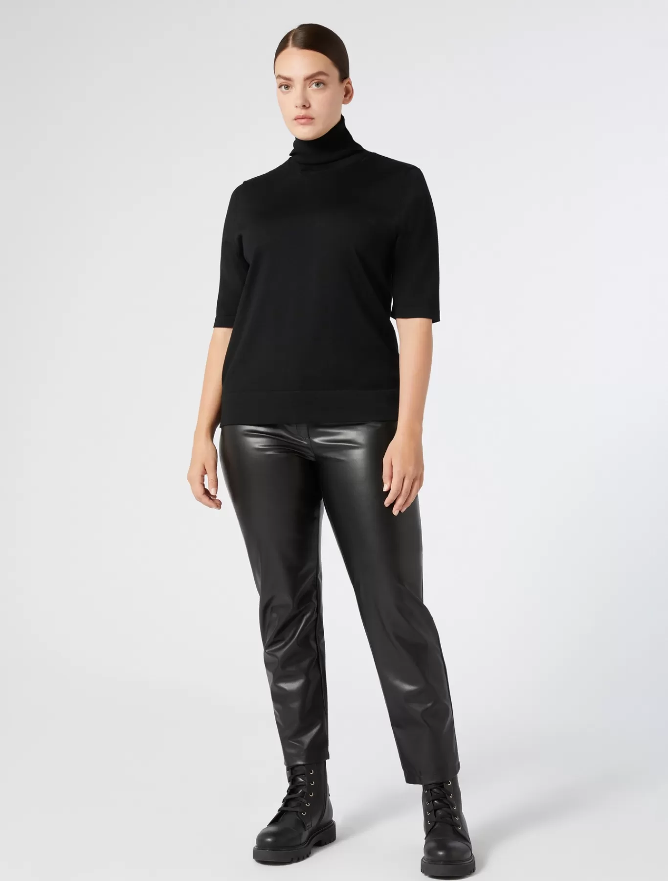 Marina Rinaldi Pantalons & Jeans | Pantalons & Jeans>Pantalon en tissu enduit NOIR