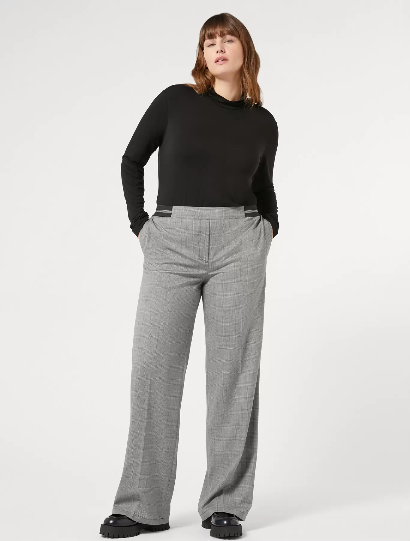 Marina Rinaldi Pantalons & Jeans | Pantalons & Jeans>Pantalon en tissu teint en fil et lurex NOIR