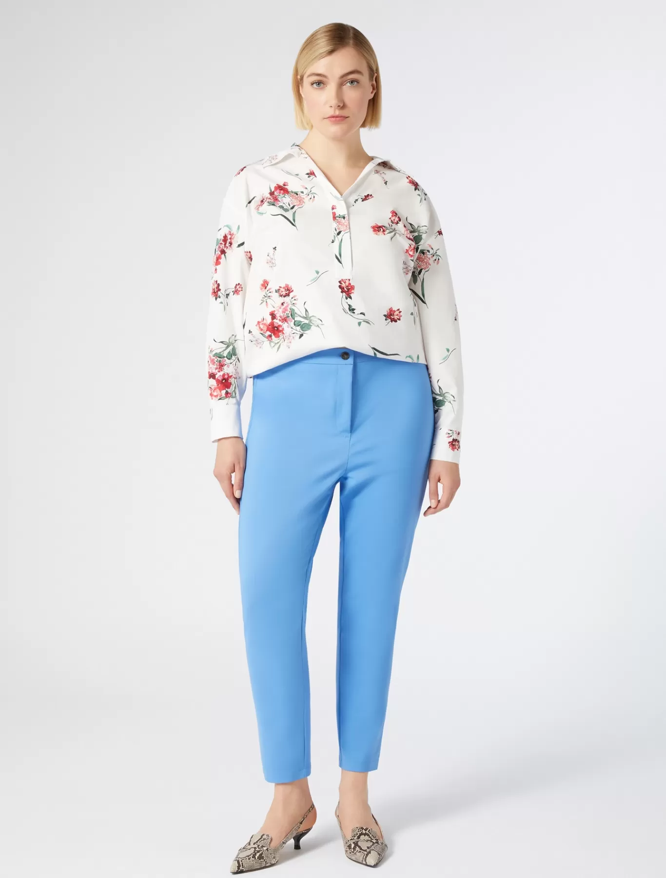 Marina Rinaldi Pantalons & Jeans | Pantalons & Jeans>Pantalon en toile de coton AZURE