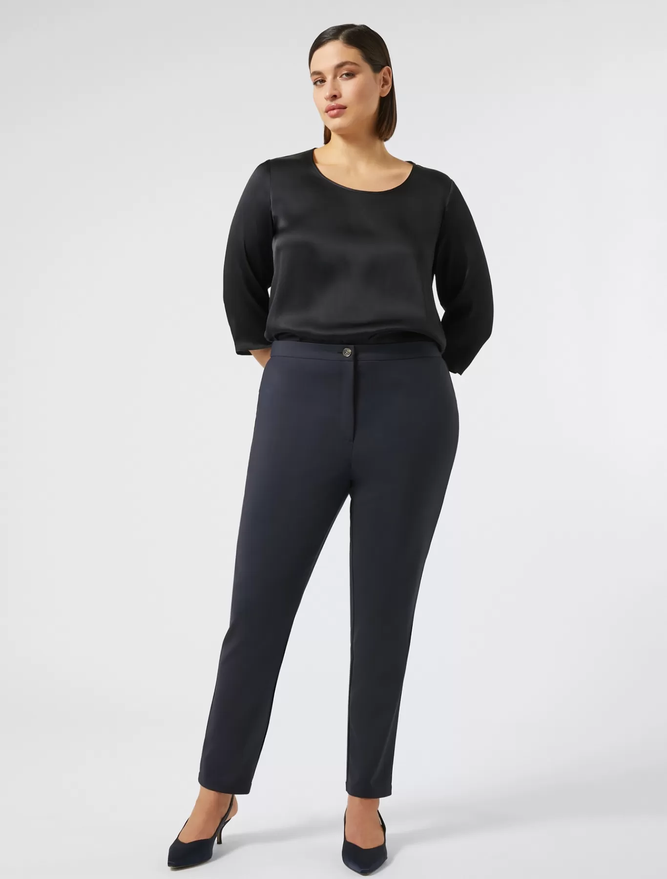 Marina Rinaldi Pantalons & Jeans | Pantalons & Jeans>Pantalon en toile de coton BLEUNUIT