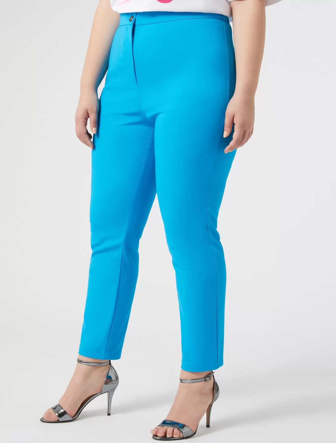 Marina Rinaldi Pantalons & Jeans | Pantalons & Jeans>Pantalon en toile de coton mélangé TURQUOISE