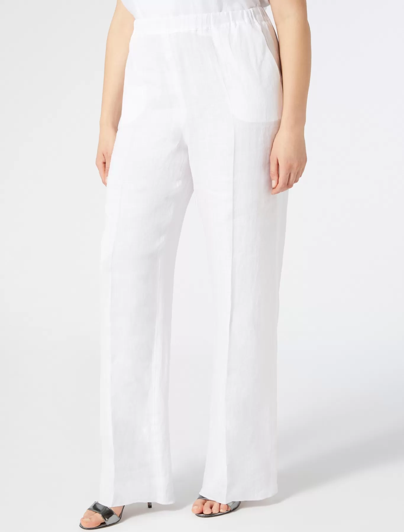 Marina Rinaldi Pantalons & Jeans | Pantalons & Jeans>Pantalon en toile de lin BLANCNEUTRE