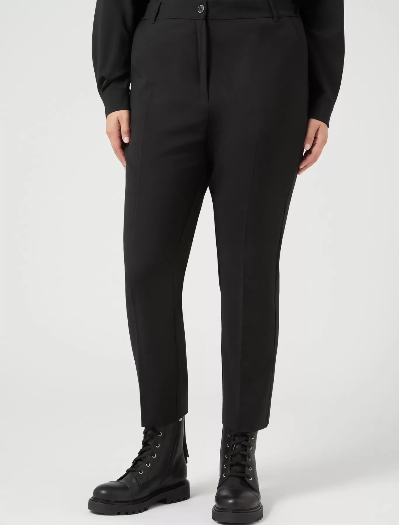 Marina Rinaldi Pantalons & Jeans | Pantalons & Jeans>Pantalon en toile de pure laine NOIR