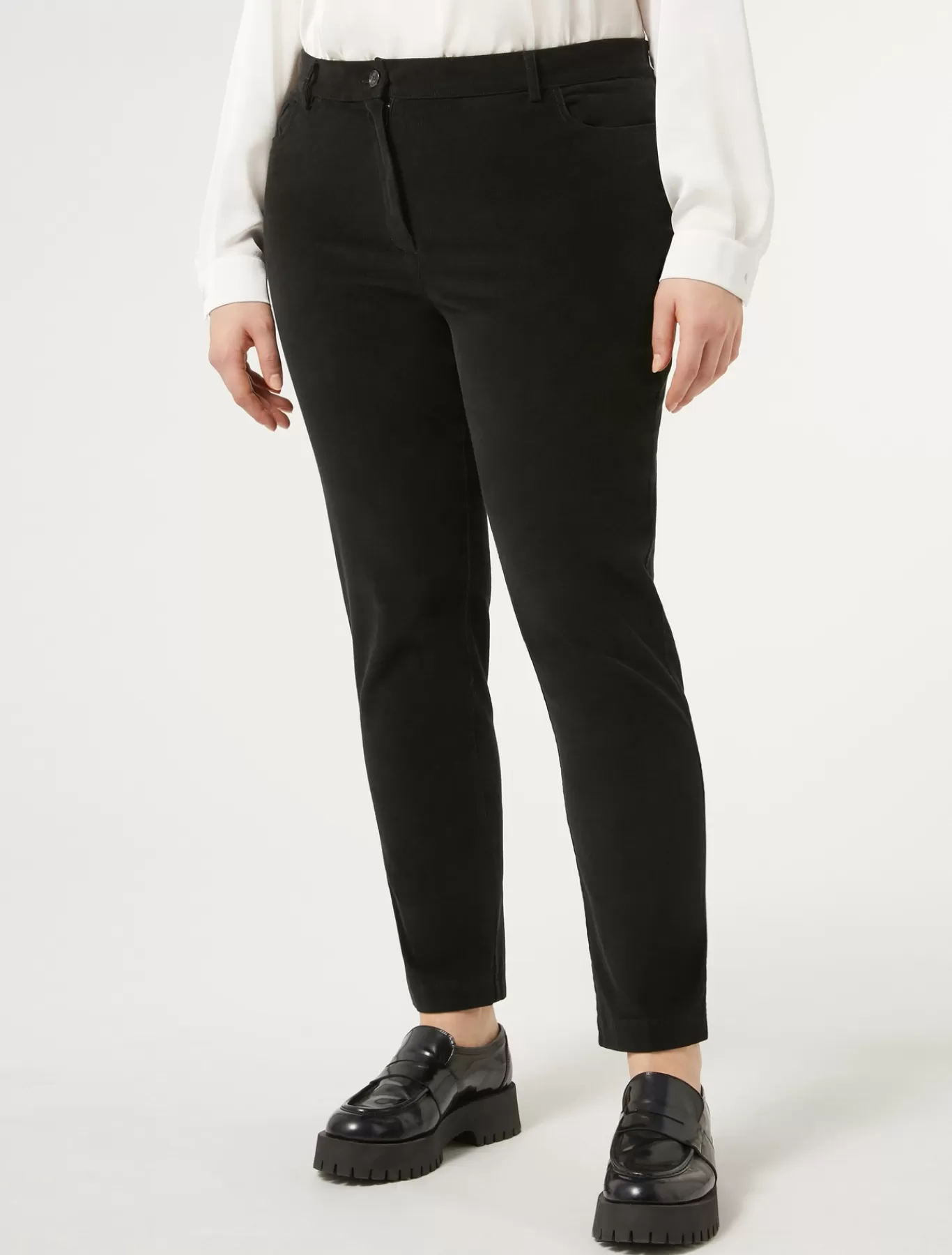 Marina Rinaldi Pantalons & Jeans | Pantalons & Jeans>Pantalon en velours de coton NOIR