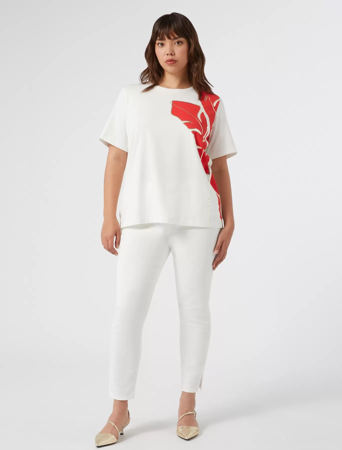 Marina Rinaldi Pantalons & Jeans | Pantalons & Jeans>Pantalon Perfect en bull de coton BLANC