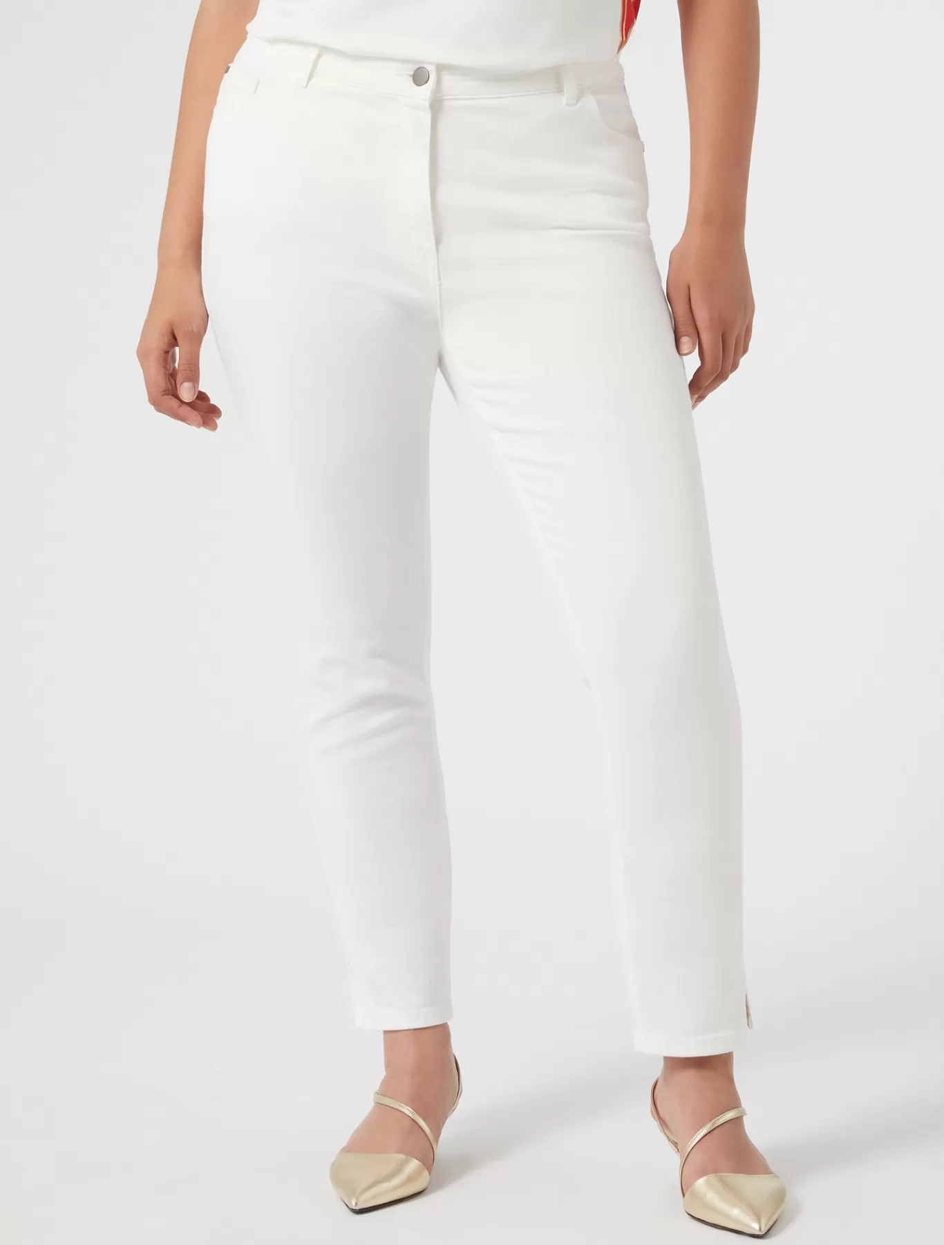 Marina Rinaldi Pantalons & Jeans | Pantalons & Jeans>Pantalon Perfect en bull de coton BLANC