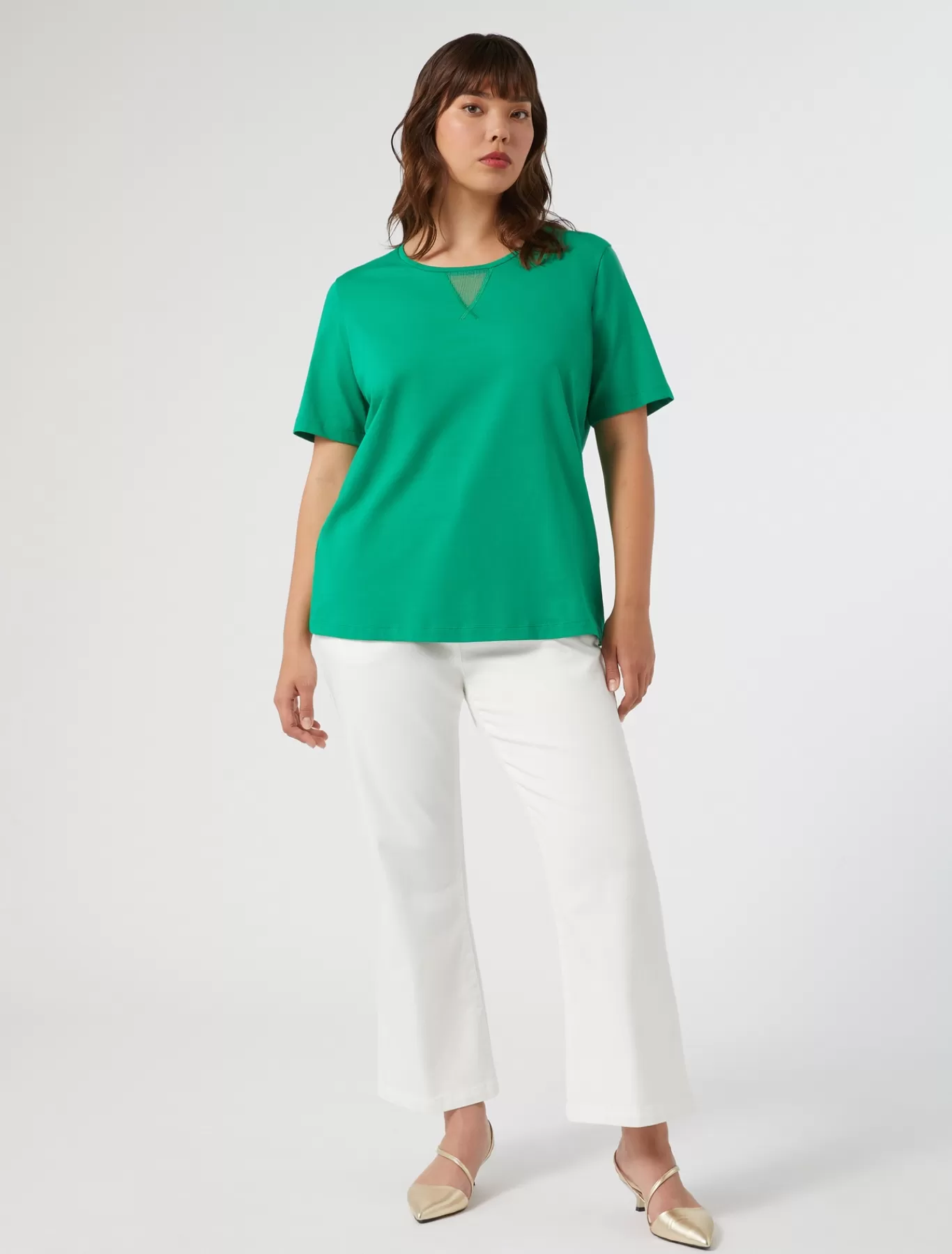 Marina Rinaldi Pantalons & Jeans | Pantalons & Jeans>Pantalon évasé en bull de coton BLANC