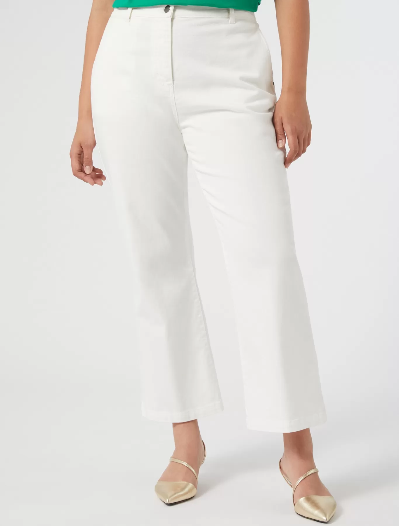 Marina Rinaldi Pantalons & Jeans | Pantalons & Jeans>Pantalon évasé en bull de coton BLANC