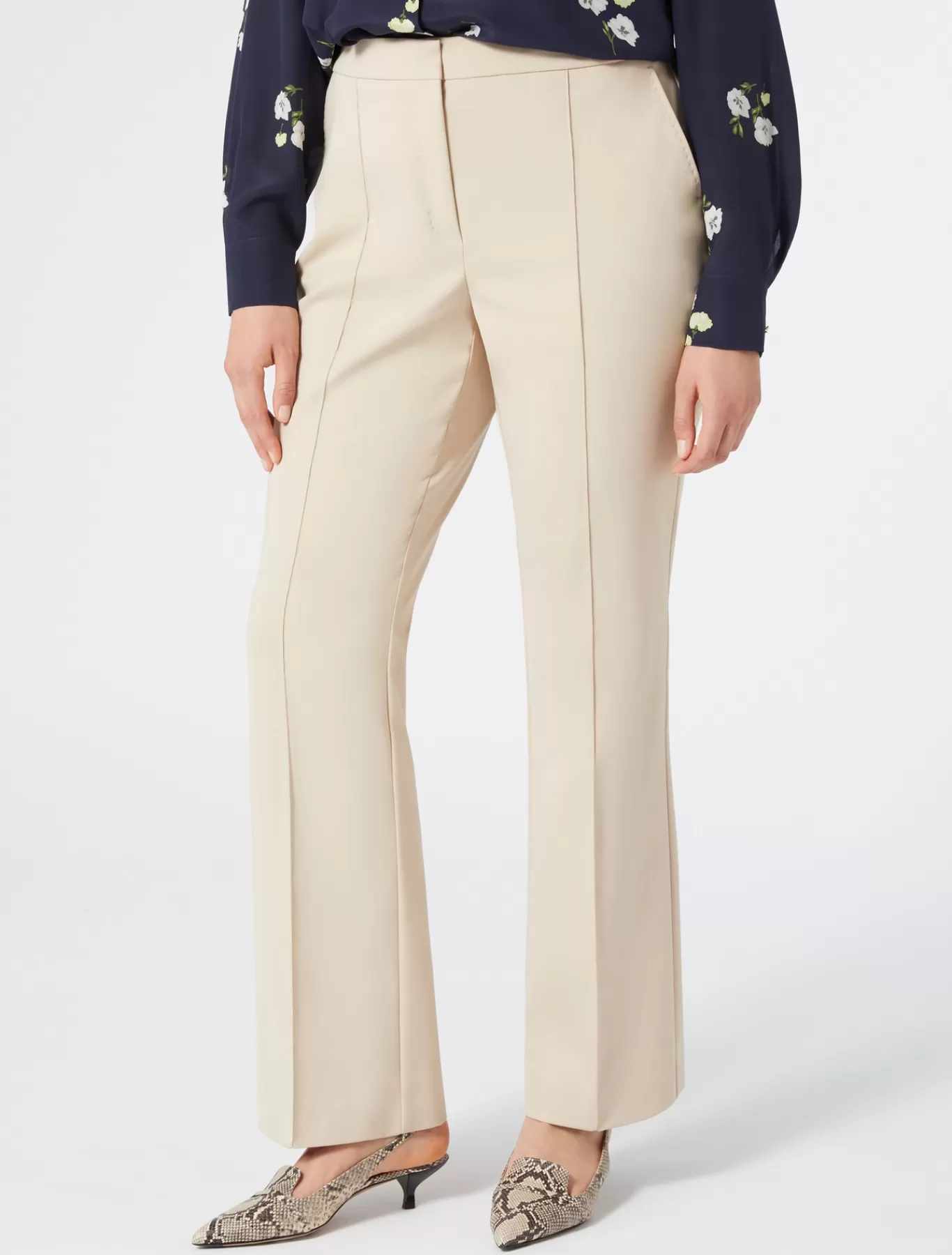 Marina Rinaldi Pantalons & Jeans | Pantalons & Jeans>Pantalon évasé en coton stretch BEIGE