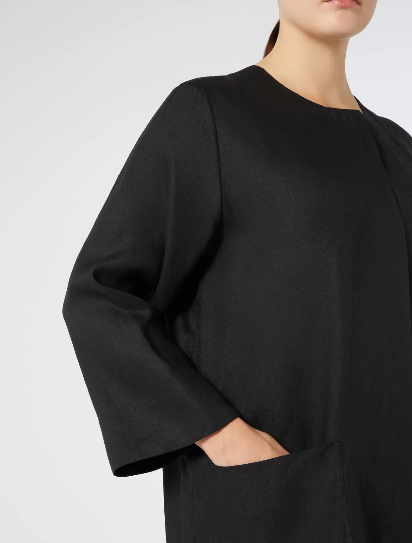 Marina Rinaldi Tuniques, Chemisiers & Blouses | Tuniques, Chemisiers & Blouse>Pardessus en lin NOIR