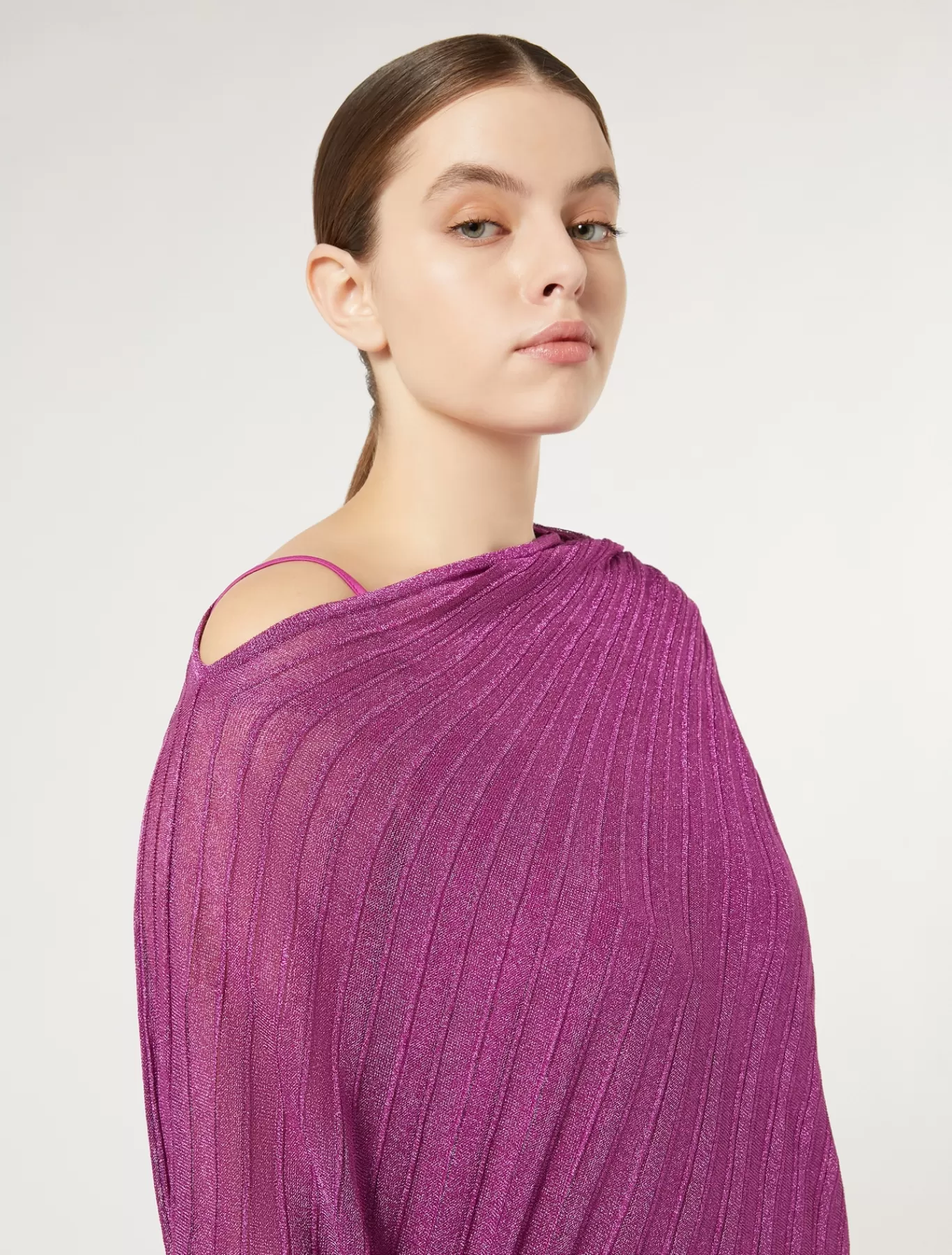 Marina Rinaldi Pulls | Pulls>Pull côtelé asymétrique ROSE