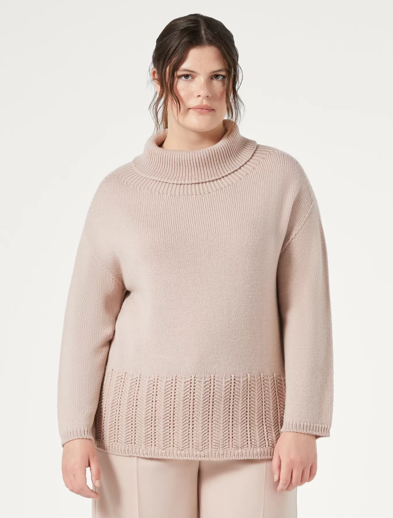 Marina Rinaldi Pulls | Pulls>Pull en cordonnet de laine ROSE