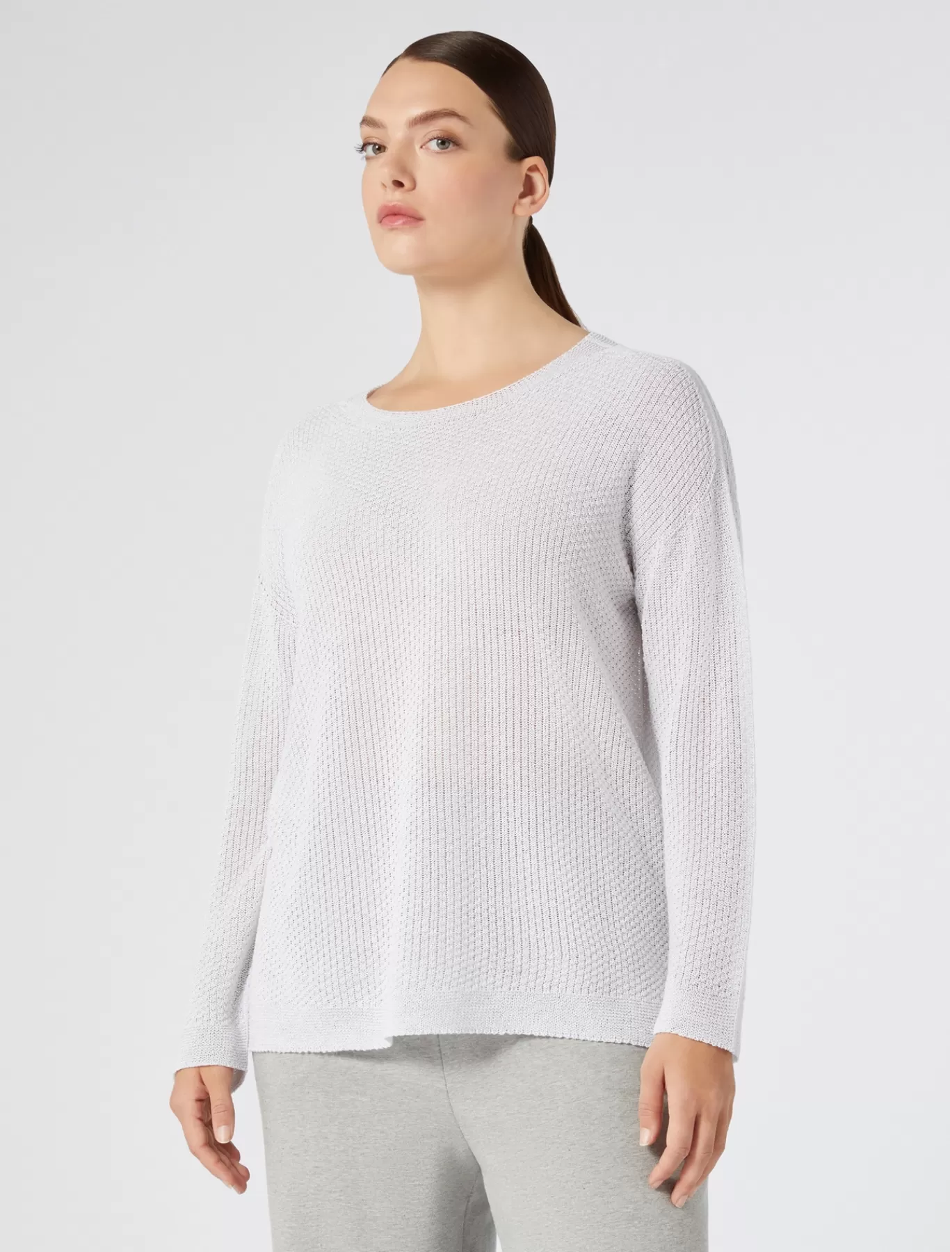 Marina Rinaldi Pulls | Pulls>Pull en coton lurex BLANCNEUTRE