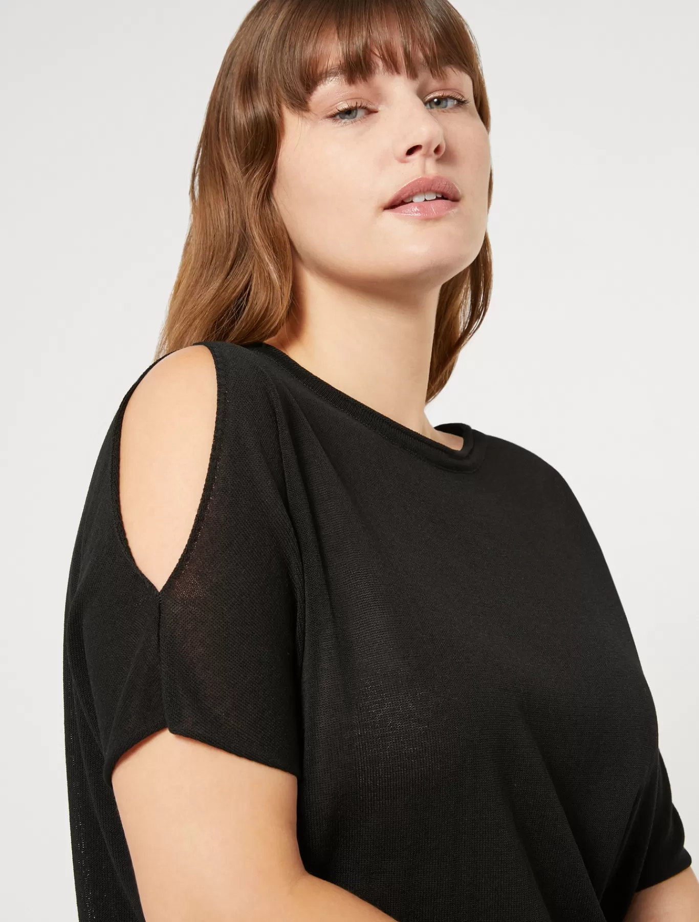 Marina Rinaldi Pulls | Pulls>Pull en crêpe de viscose NOIR