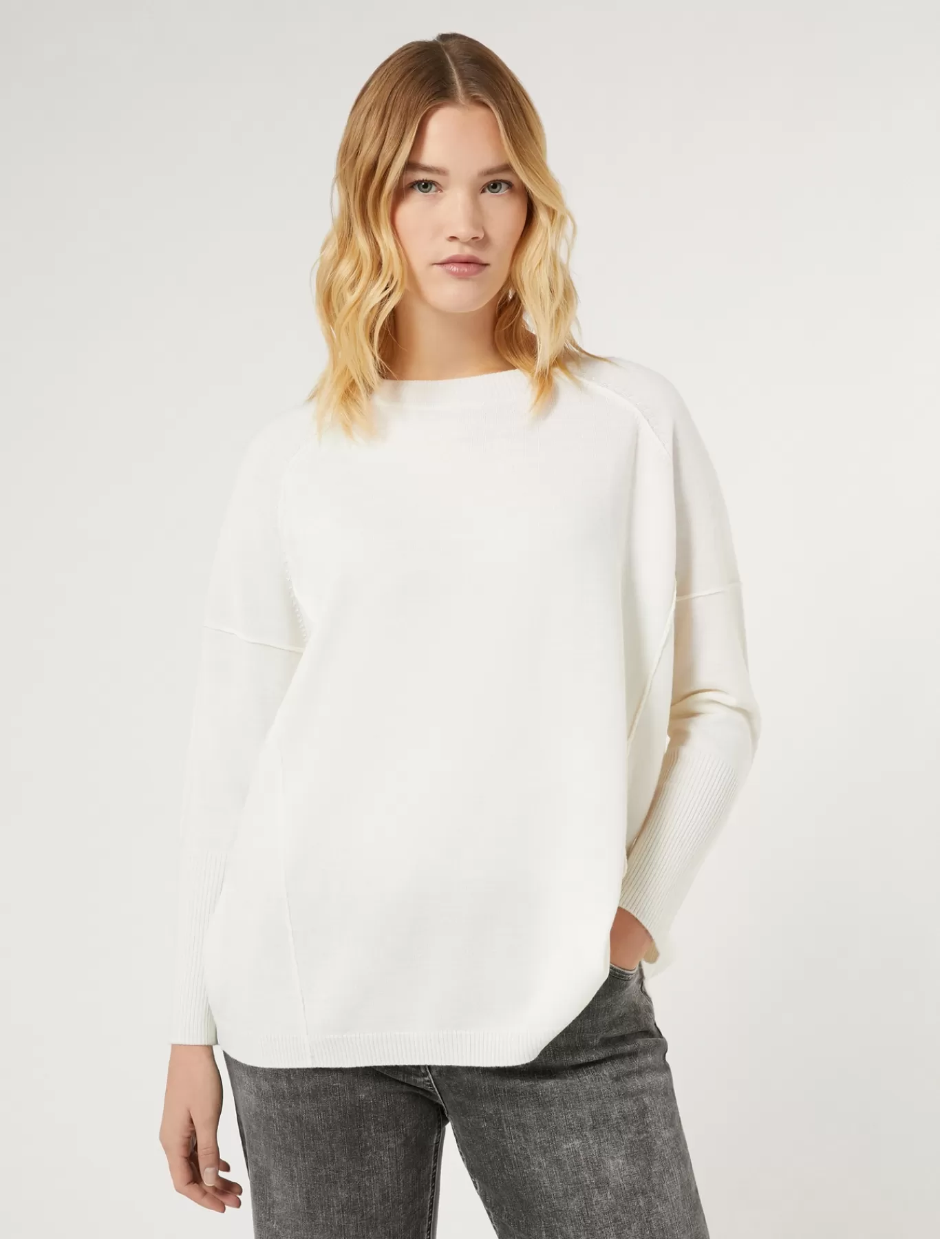 Marina Rinaldi Pulls | Pulls>Pull en fil de laine BLANC