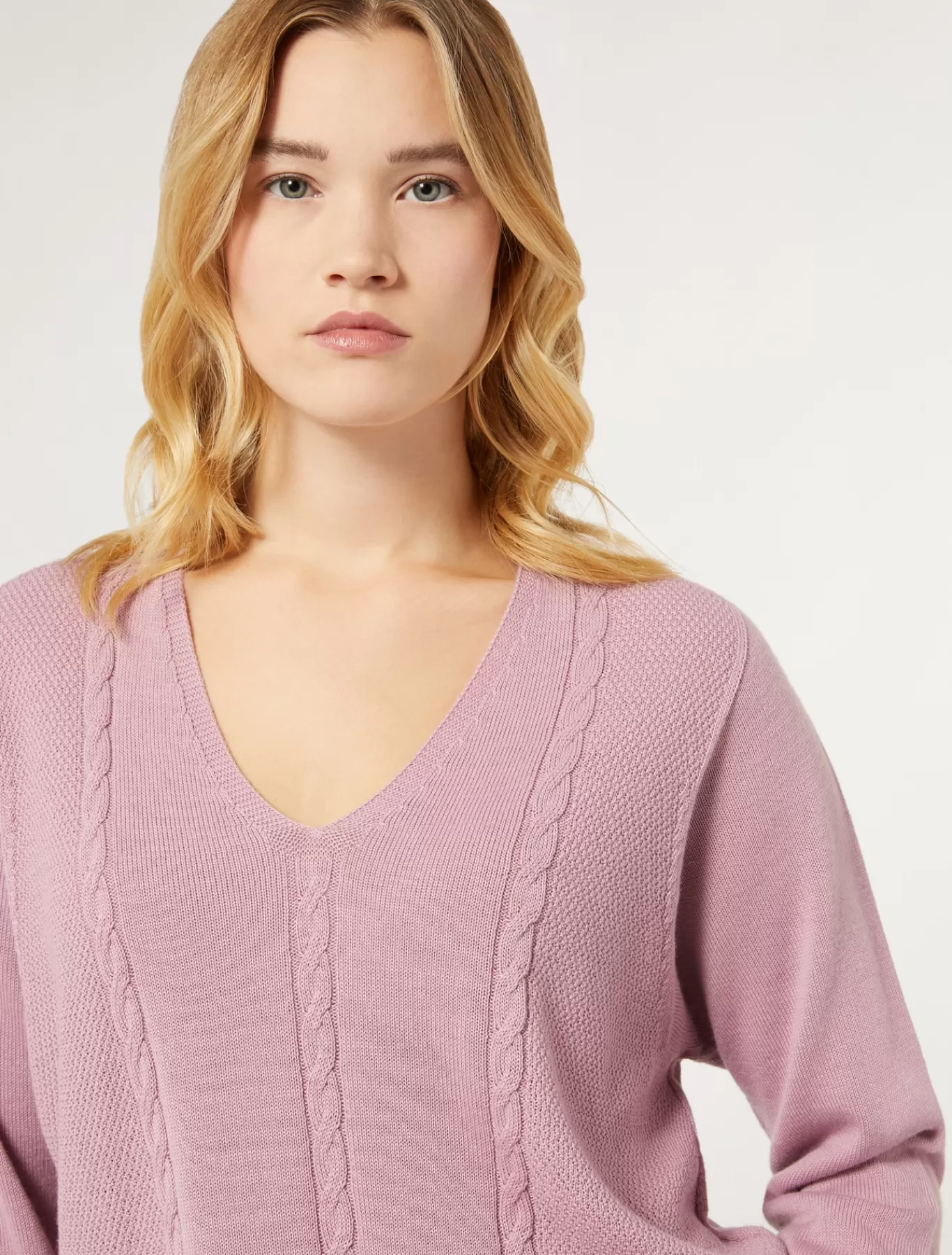 Marina Rinaldi Pulls | Pulls>Pull en fil de laine VIEUXROSE