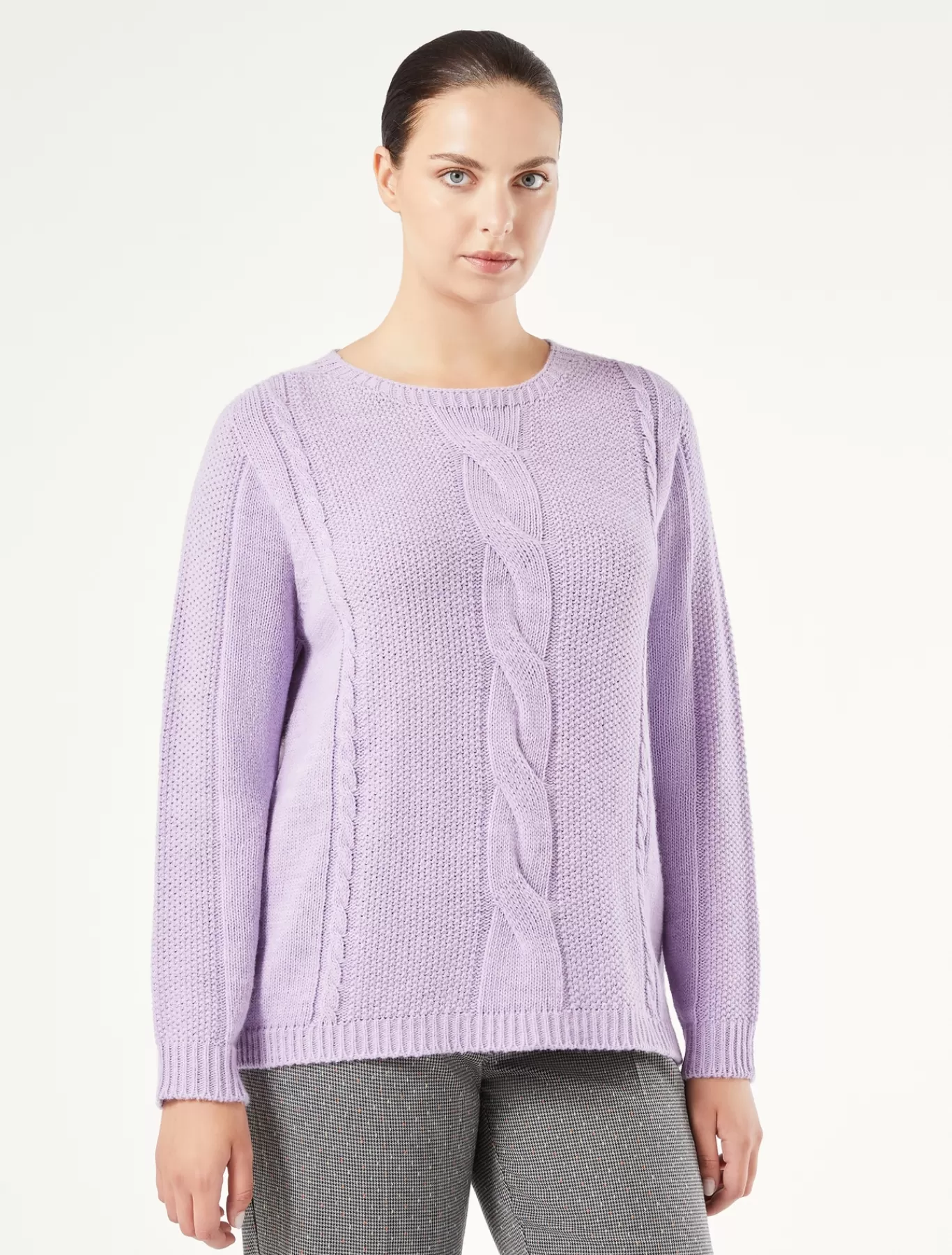 Marina Rinaldi Pulls | Pulls>Pull en laine mélangée MAUVE