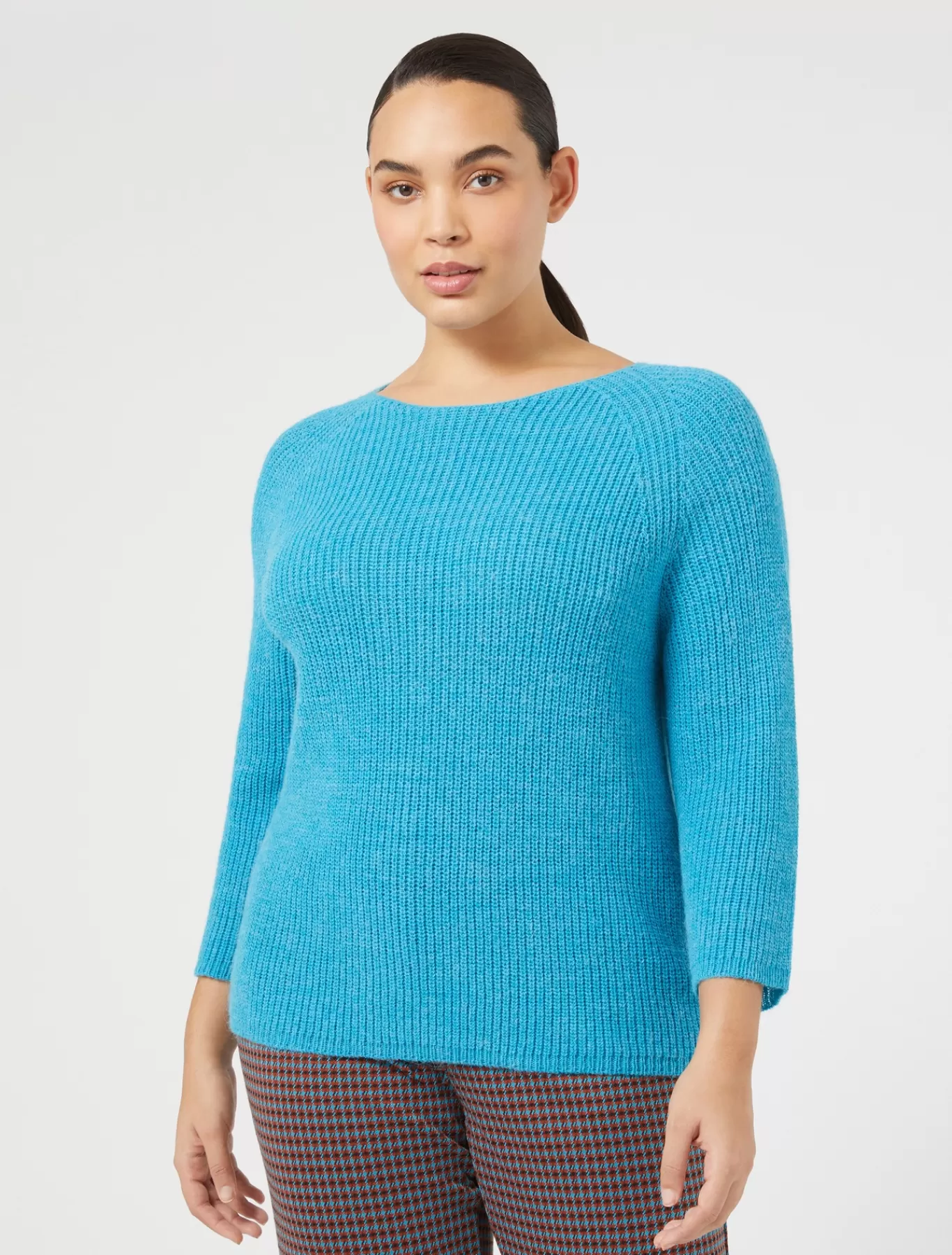 Marina Rinaldi Pulls | Pulls>Pull en laine mélangée TURQUOISE