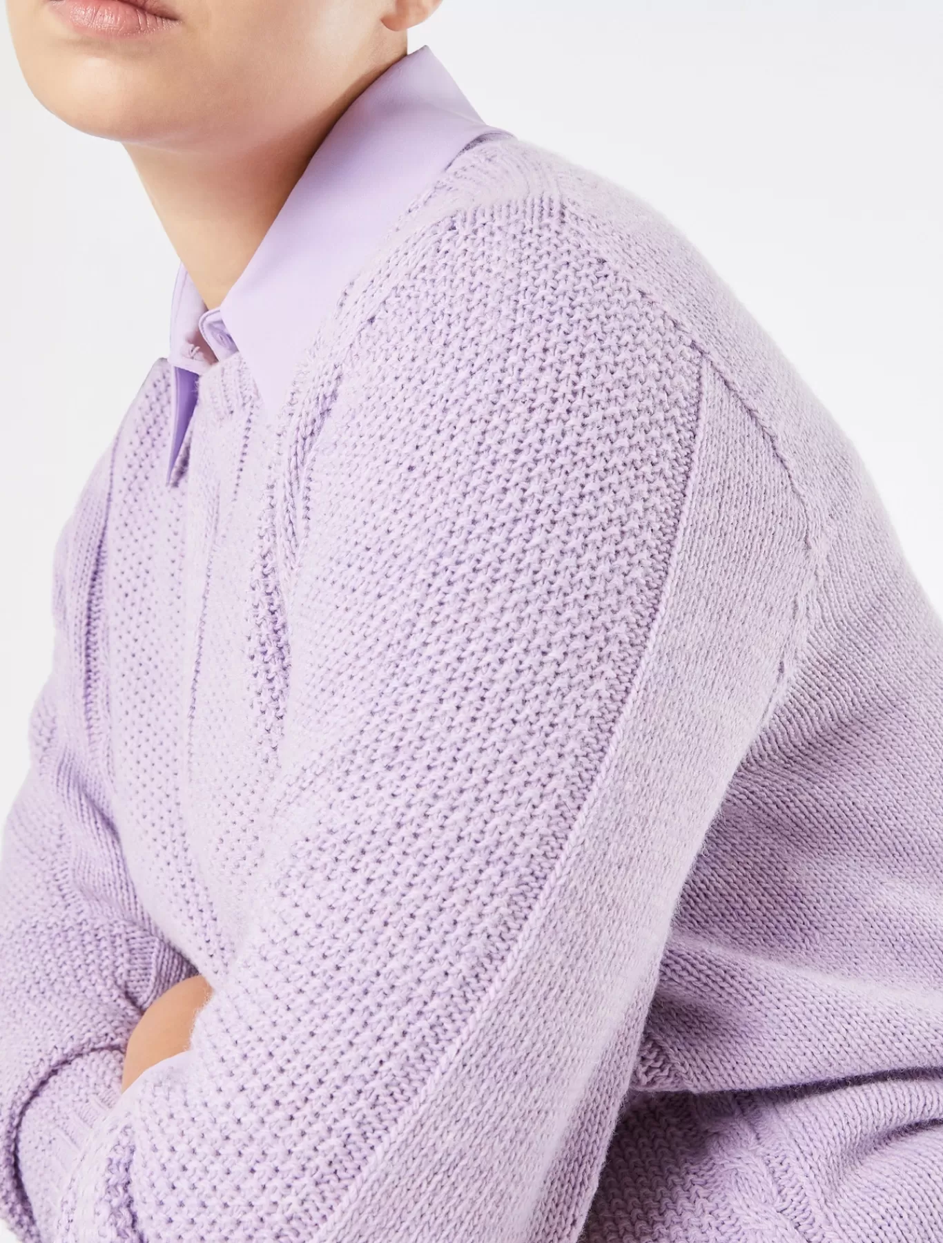 Marina Rinaldi Pulls | Pulls>Pull en laine mélangée MAUVE