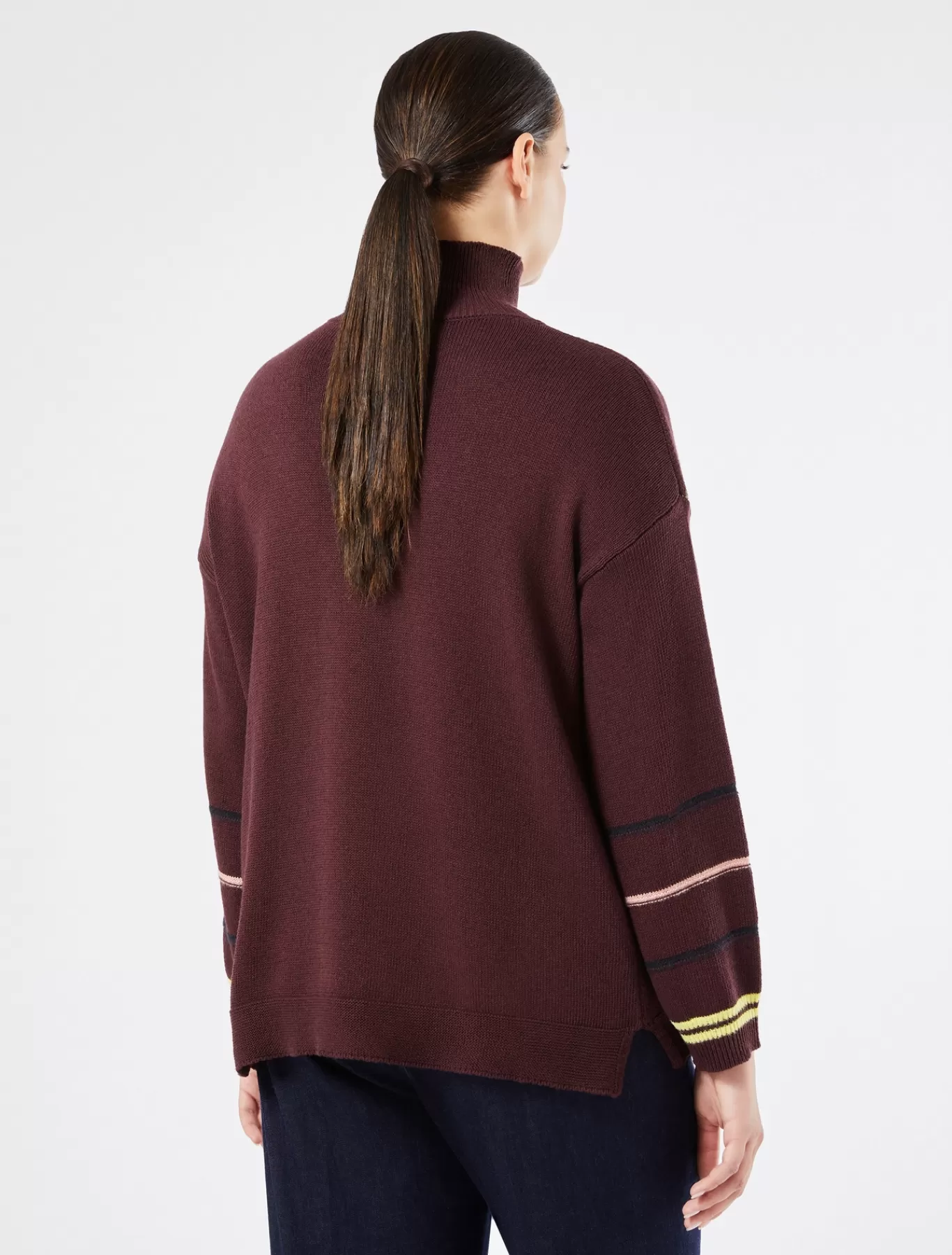 Marina Rinaldi Pulls | Pulls>Pull en laine mélangée AUBERGINE