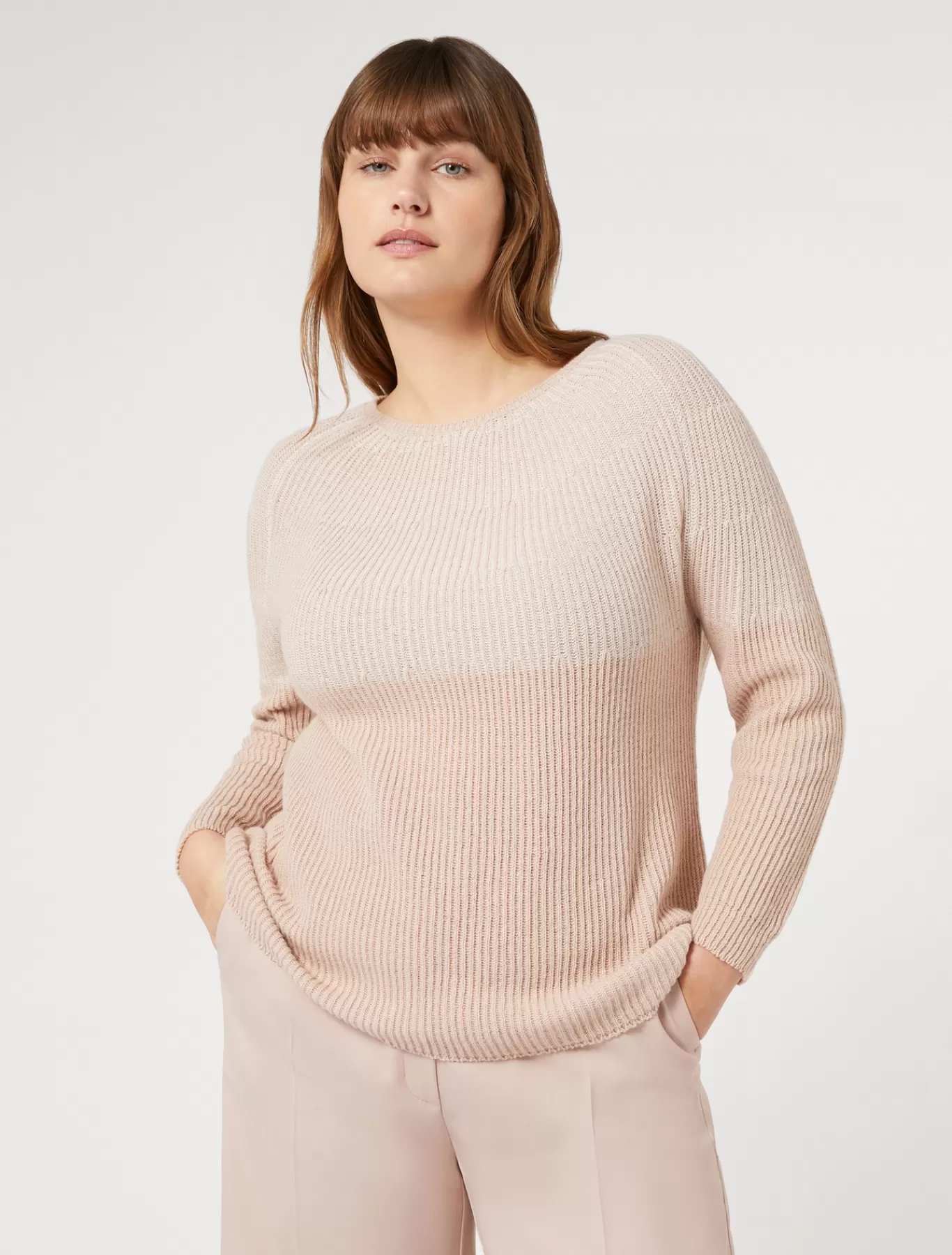 Marina Rinaldi Pulls | Pulls>Pull en mélange de laine et cachemire ROSE