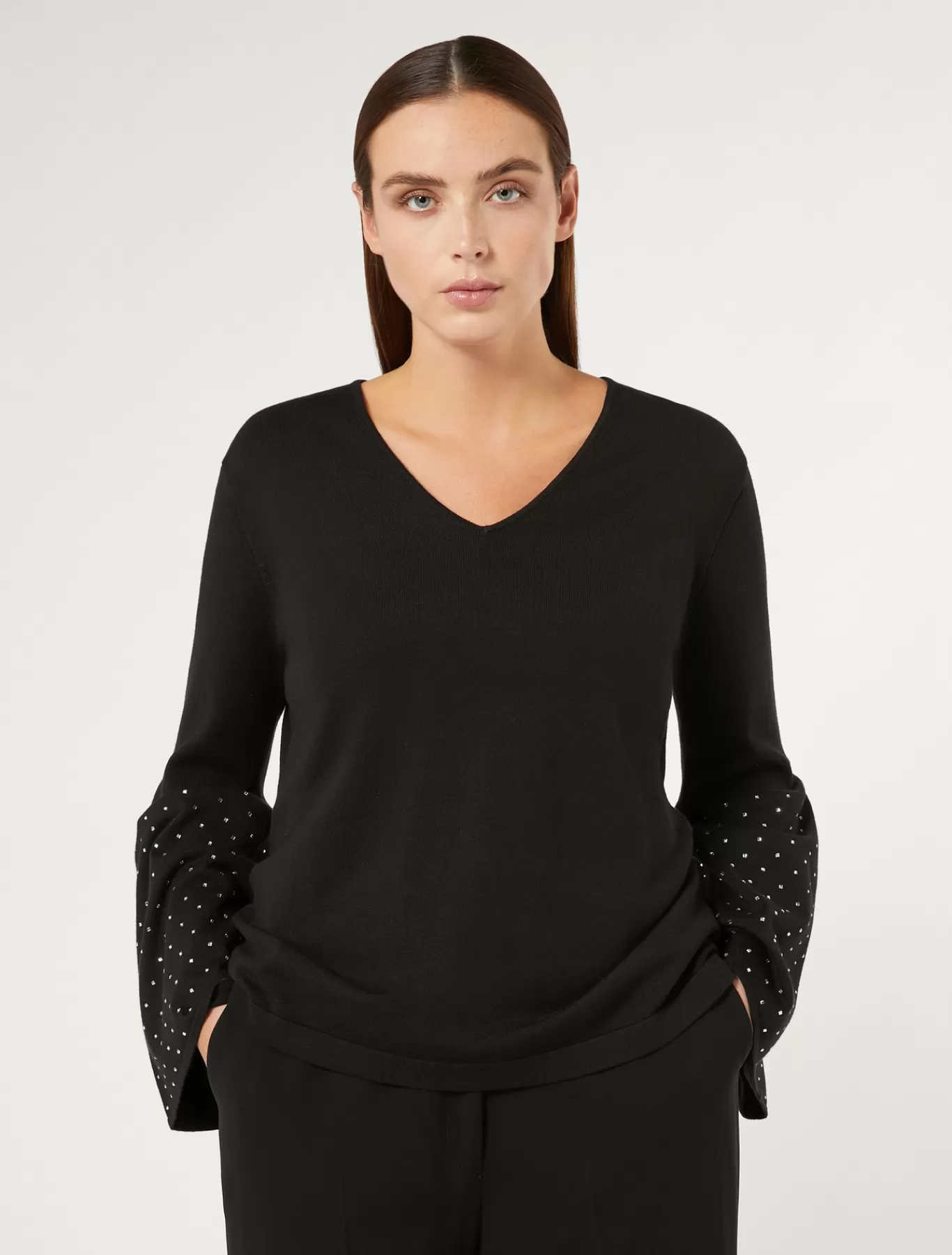 Marina Rinaldi Pulls | Pulls>Pull en viscose stretch NOIR